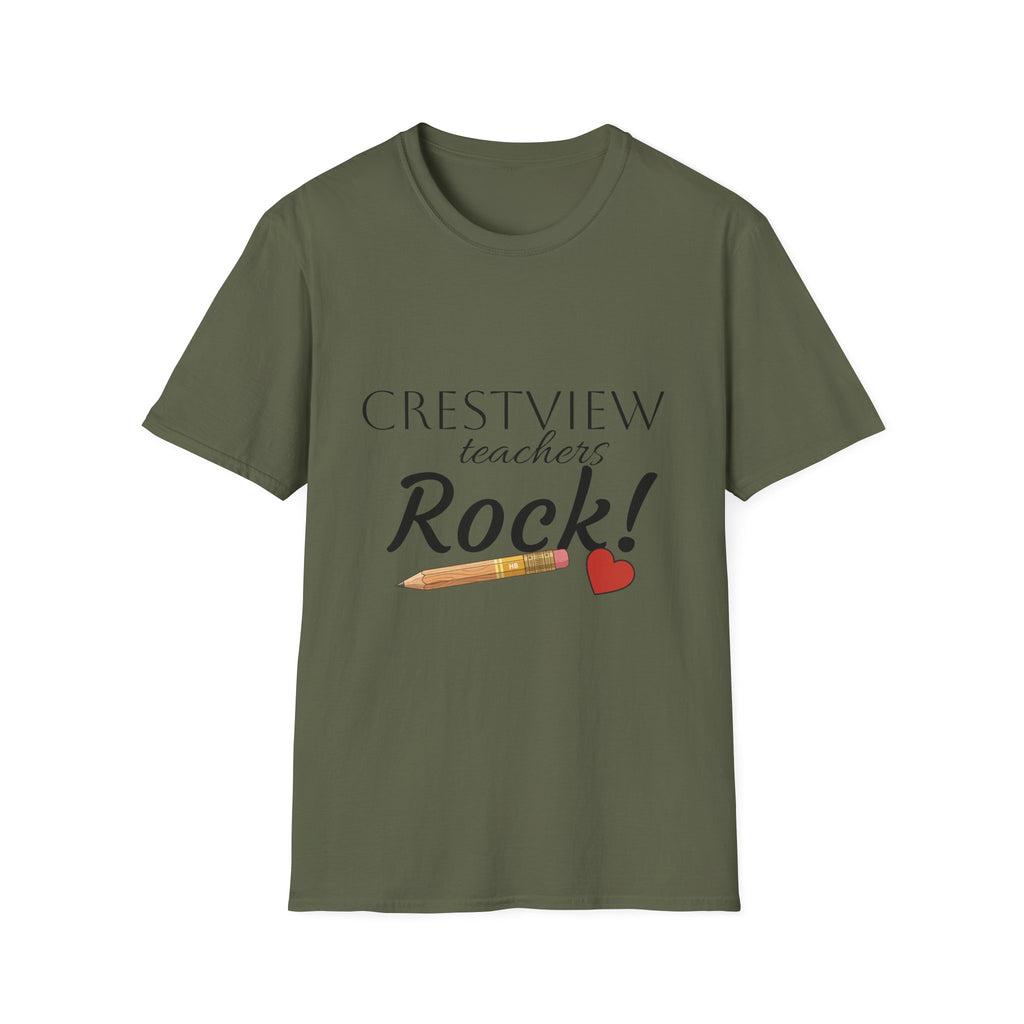 Teacher T‑Shirt — “Crestview Teachers Rock” School Staff Appreciation Tee
