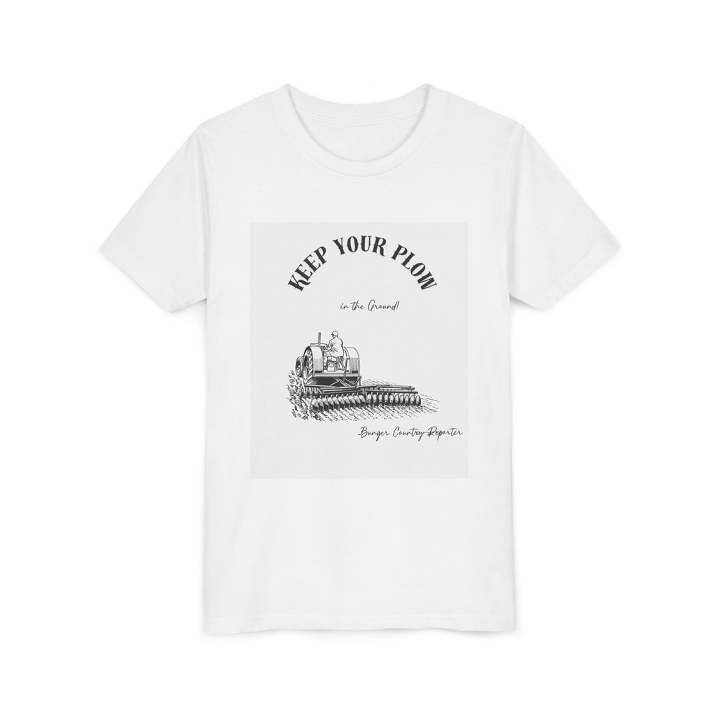Youth Tee — "Keep Your Plow" Vintage Tractor Farming Shirt