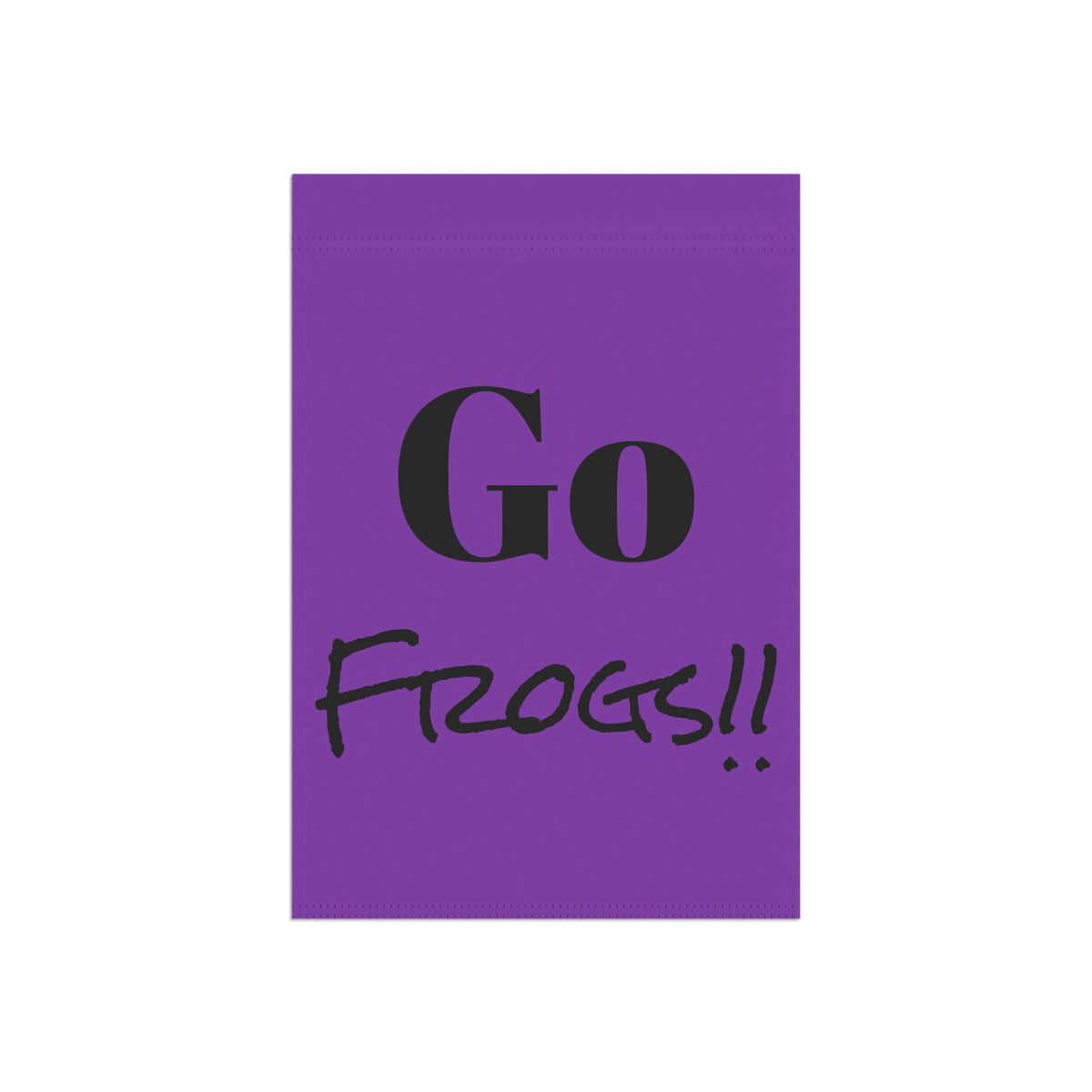 Garden Flag — "Go Frogs!!" Purple Garden Banner
