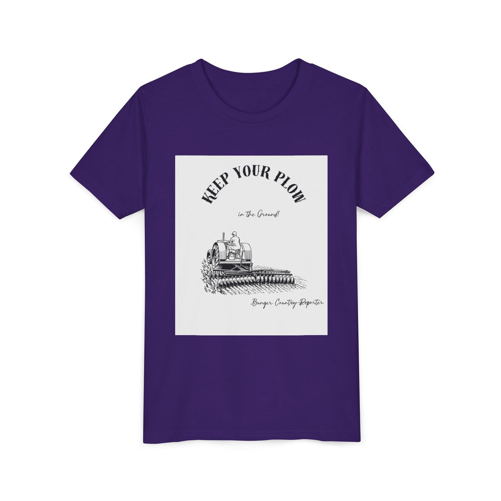 Youth Tee — "Keep Your Plow" Vintage Tractor Farming Shirt