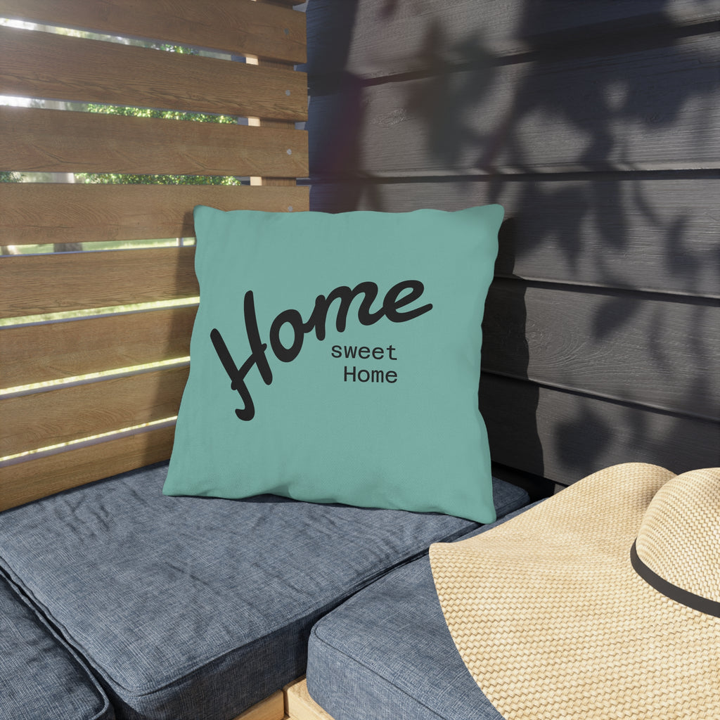 Outdoor Pillow — "Home Sweet Home" Monochrome Decorative Cushion for Porch & Patio