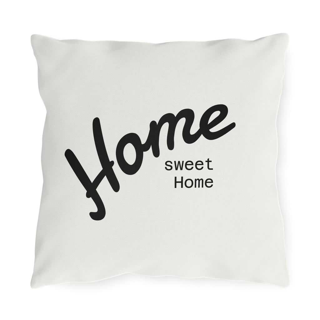Outdoor Pillow — "Home Sweet Home" Monochrome Decorative Cushion for Porch & Patio