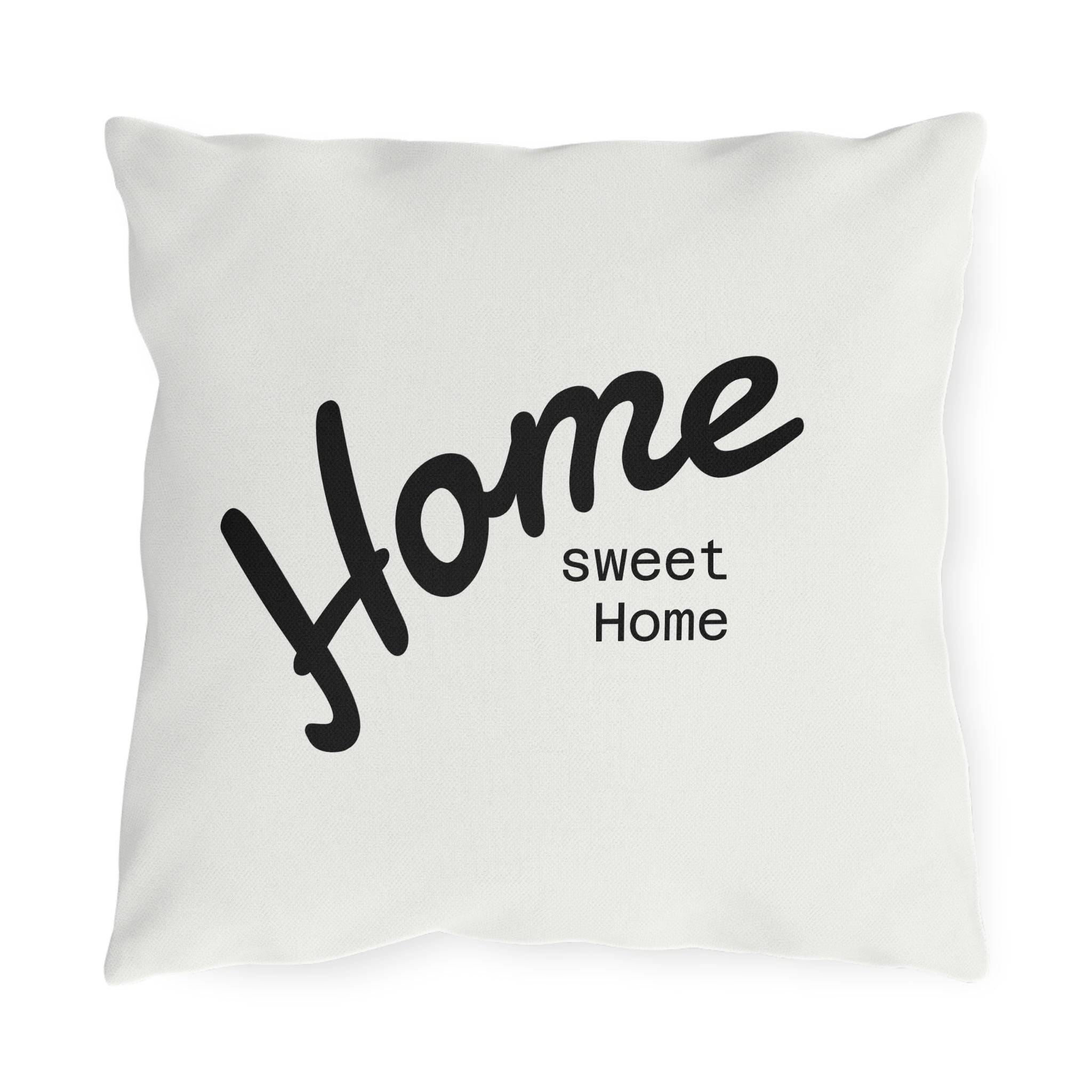 Outdoor Pillow — "Home Sweet Home" Monochrome Decorative Cushion for Porch & Patio