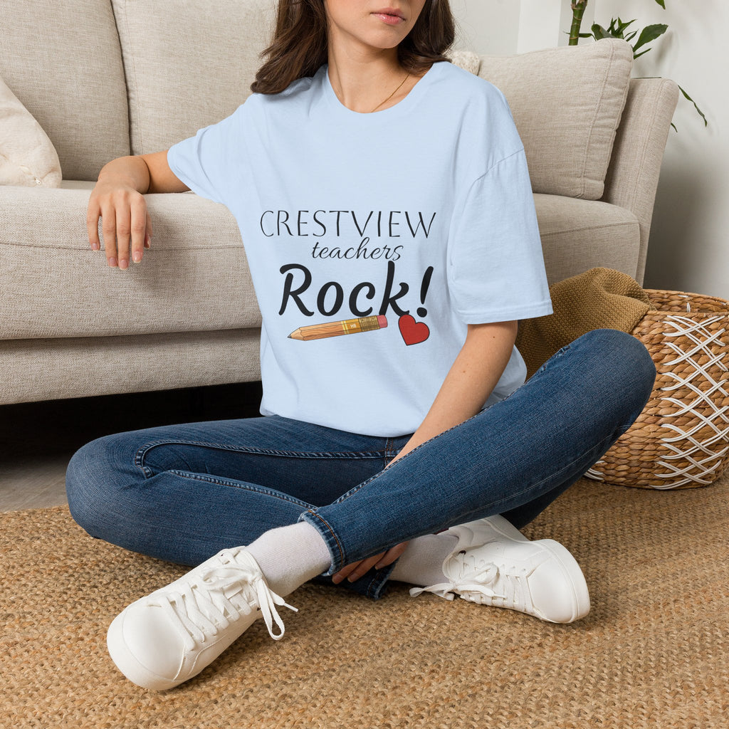 Teacher T‑Shirt — “Crestview Teachers Rock” School Staff Appreciation Tee