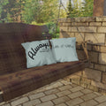 Outdoor Pillow — "Home Sweet Home" Monochrome Decorative Cushion for Porch & Patio
