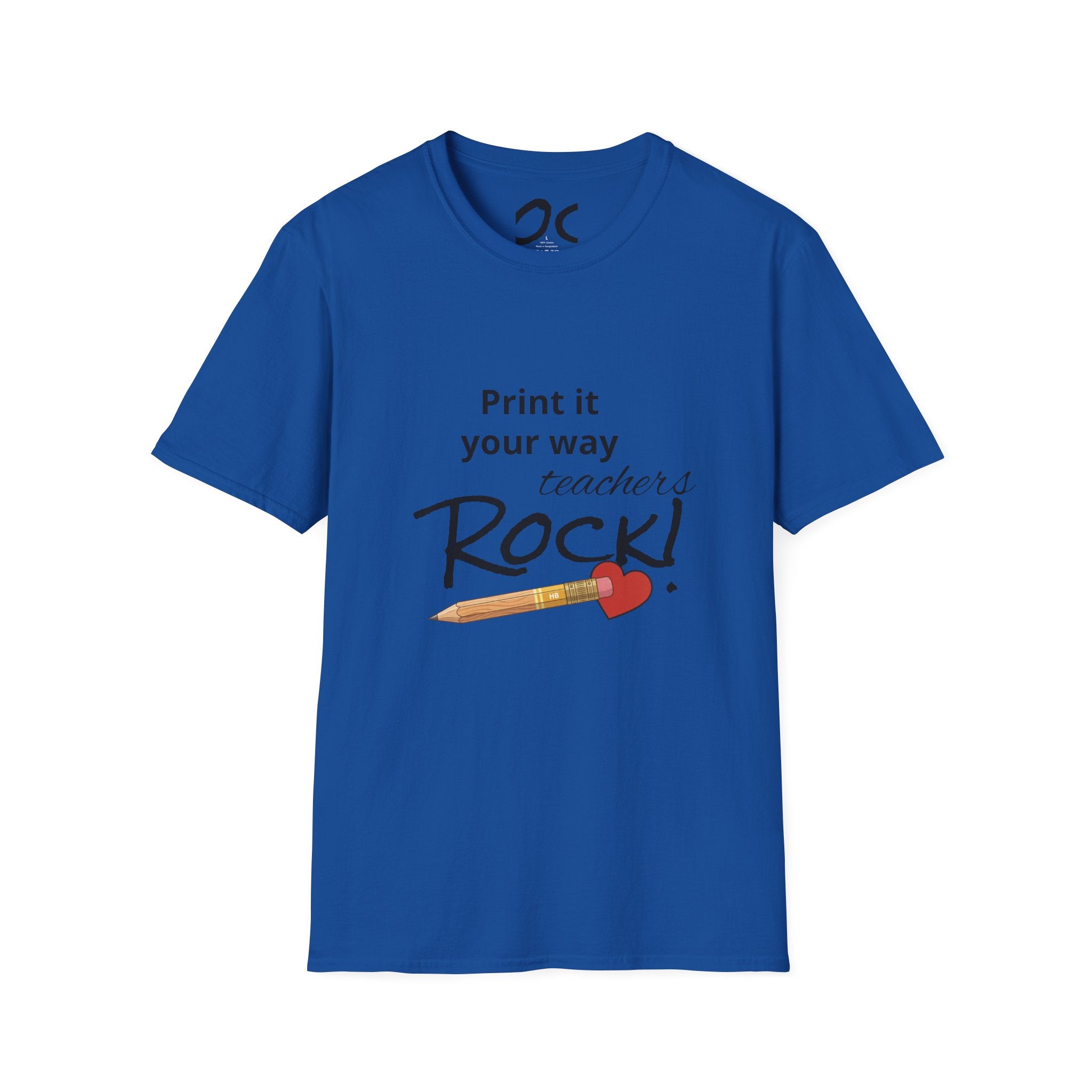 Teachers Rock! Tee — "Print it your way" Graphic Teacher Appreciation Shirt
