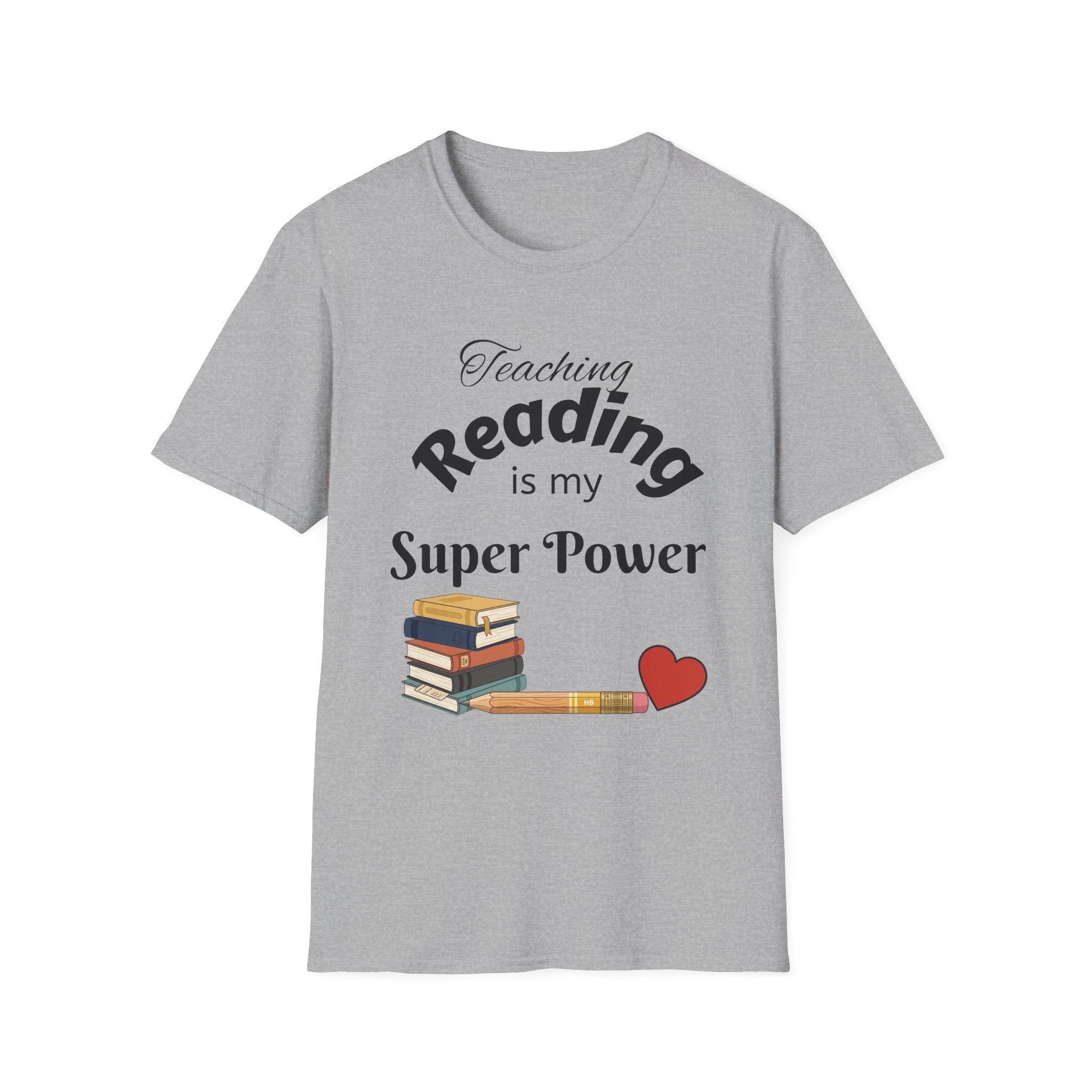 Reading Teacher T-Shirt — "Teaching Reading is My Super Power" Graphic Tee
