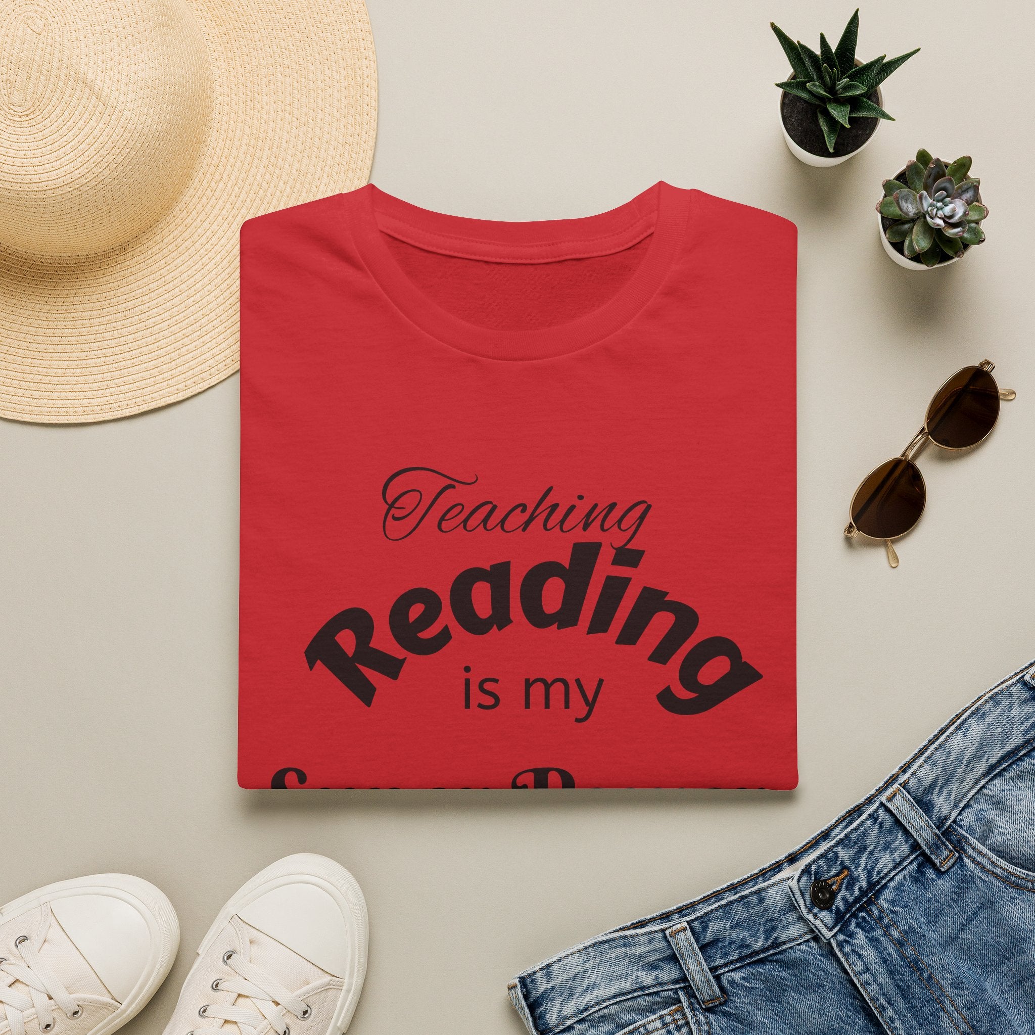 Reading Teacher T-Shirt — "Teaching Reading is My Super Power" Graphic Tee