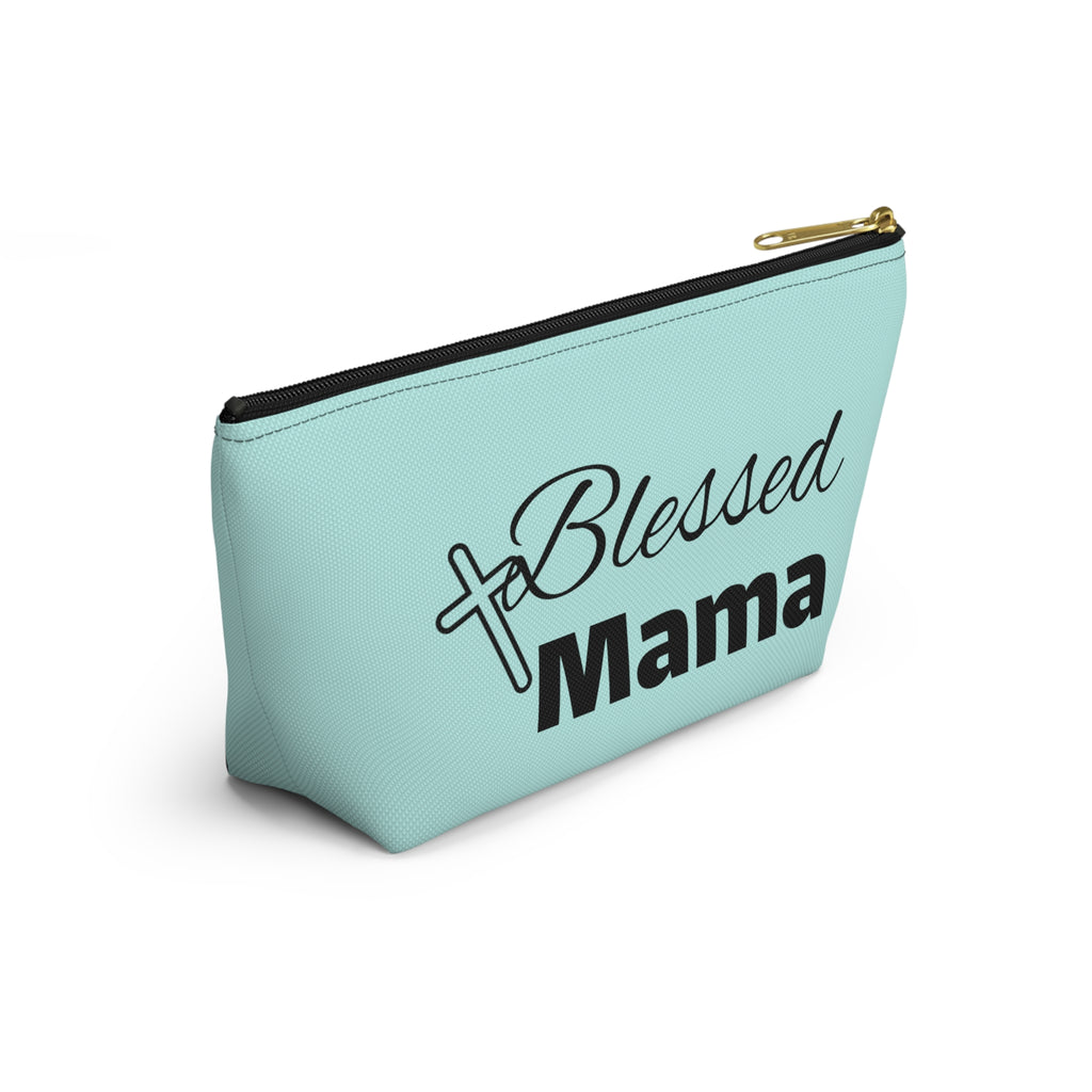 Blessed Mama Accessory Pouch — Religious Mom Gift Cosmetic Bag