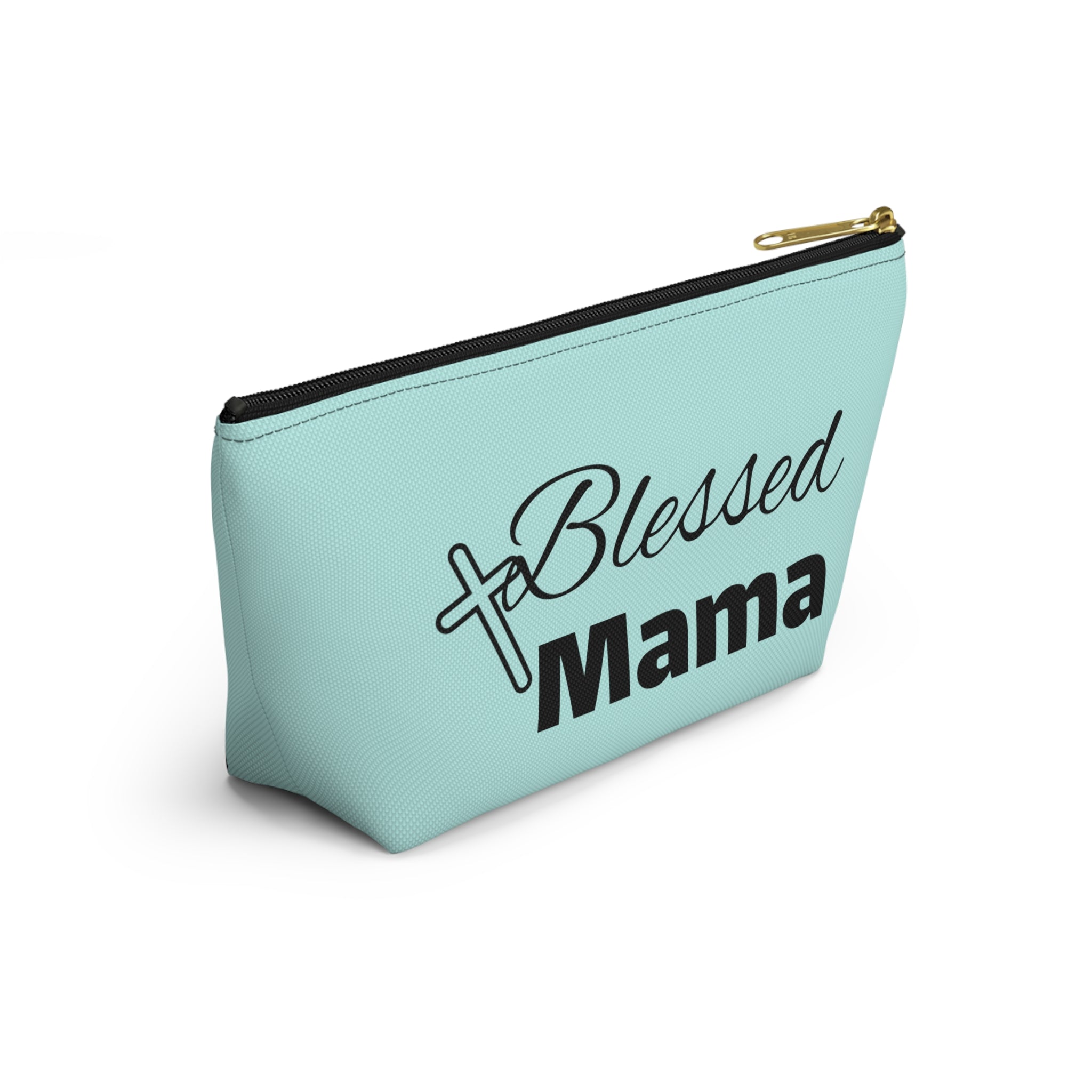 Blessed Mama Accessory Pouch — Religious Mom Gift Cosmetic Bag