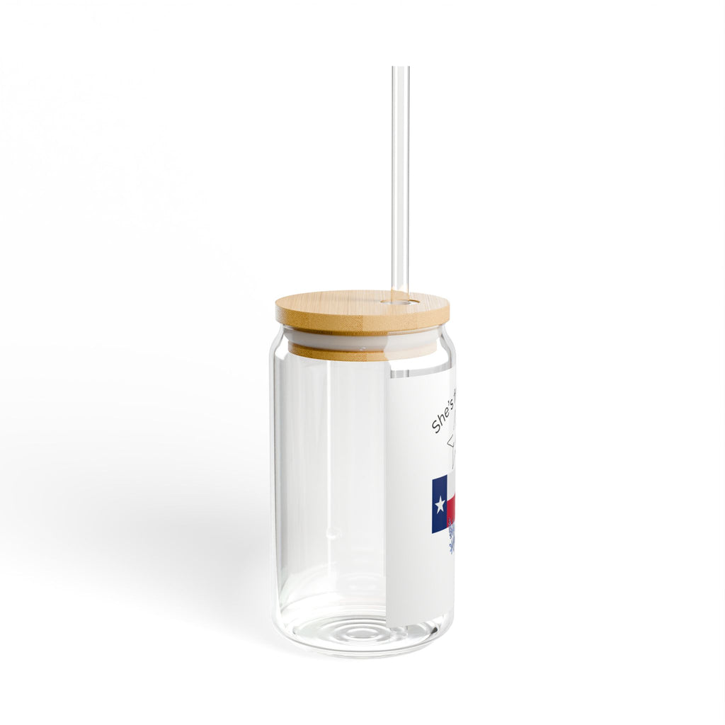 She's From Texas Sipper Glass – 16oz Texas Flag & Boots Straw Tumbler