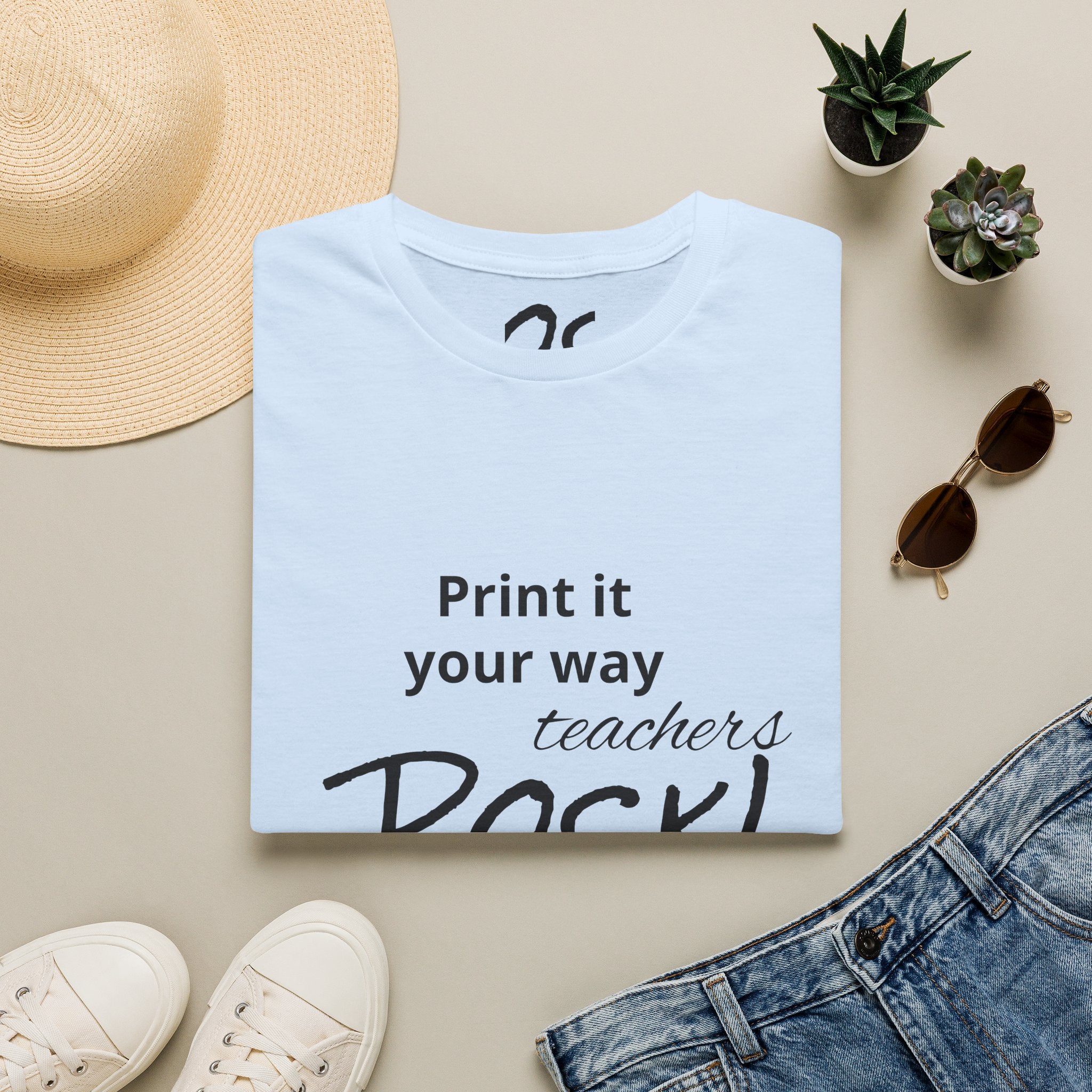 Teachers Rock! Tee — "Print it your way" Graphic Teacher Appreciation Shirt
