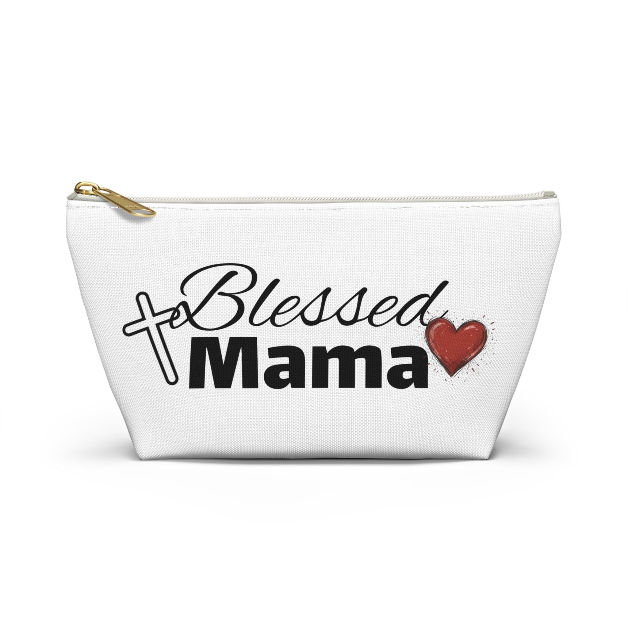 Blessed Mama Accessory Pouch — Religious Mom Gift Cosmetic Bag