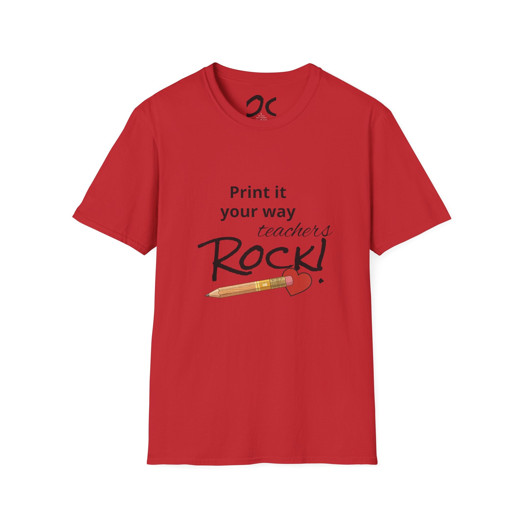 Teachers Rock! Tee — "Print it your way" Graphic Teacher Appreciation Shirt