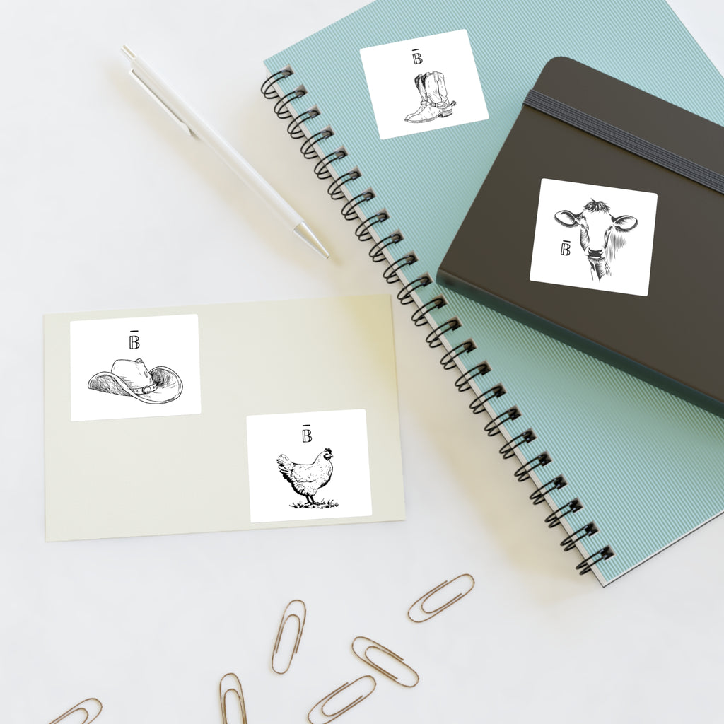 Cowboy Hat Sticker Sheet — Vintage Western Decal Pack