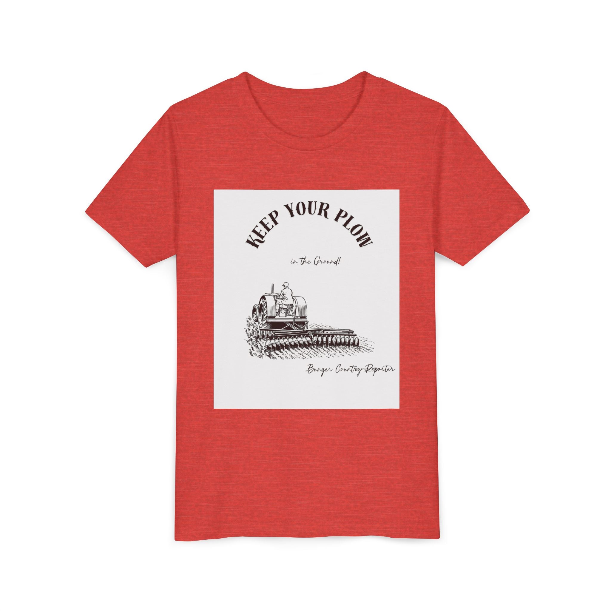 Youth Tee — "Keep Your Plow" Vintage Tractor Farming Shirt