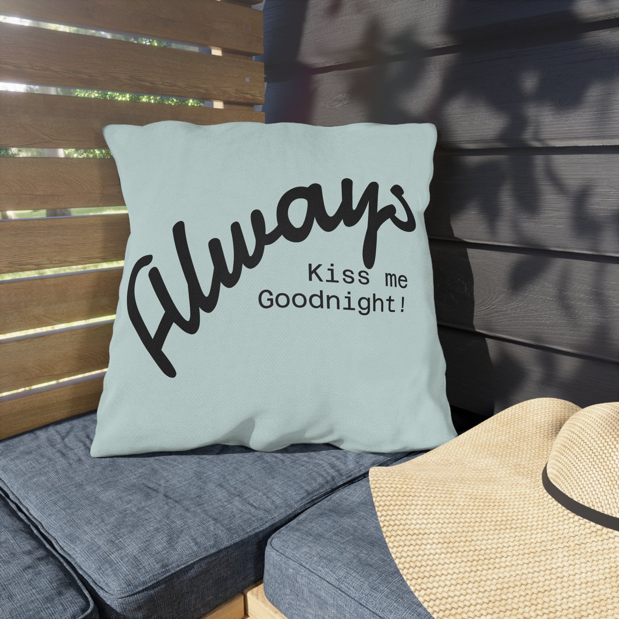 Outdoor Pillow — "Home Sweet Home" Monochrome Decorative Cushion for Porch & Patio
