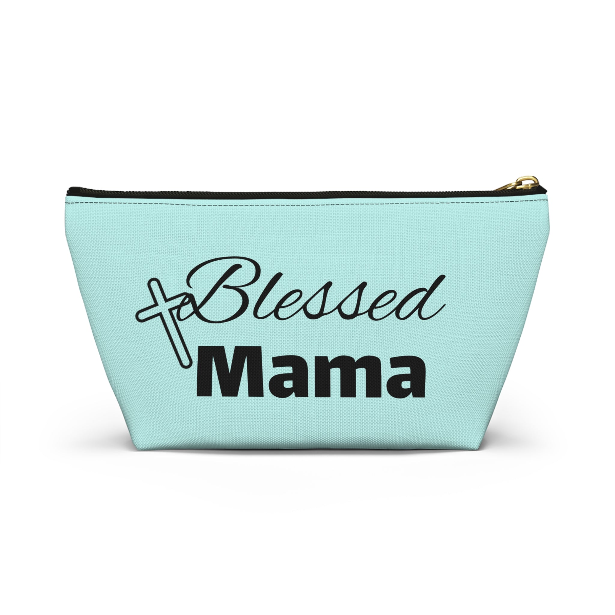 Blessed Mama Accessory Pouch — Religious Mom Gift Cosmetic Bag