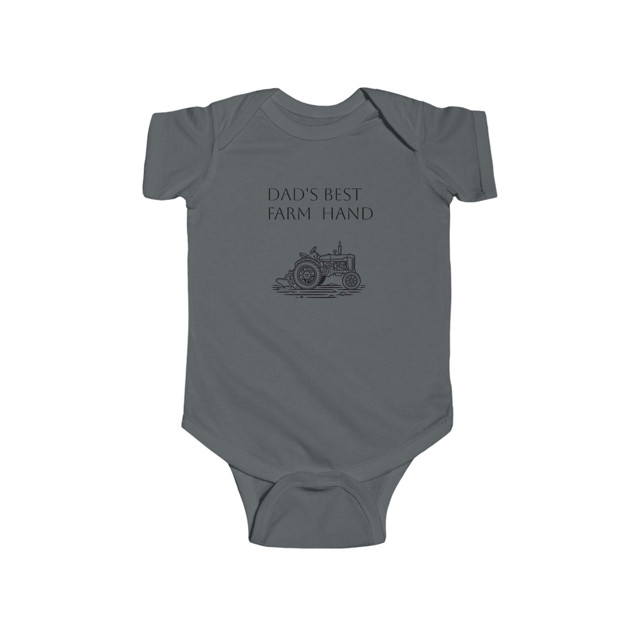 Baby Bodysuit – “Dad’s Best Farmhand” Vintage Tractor Infant Onesie