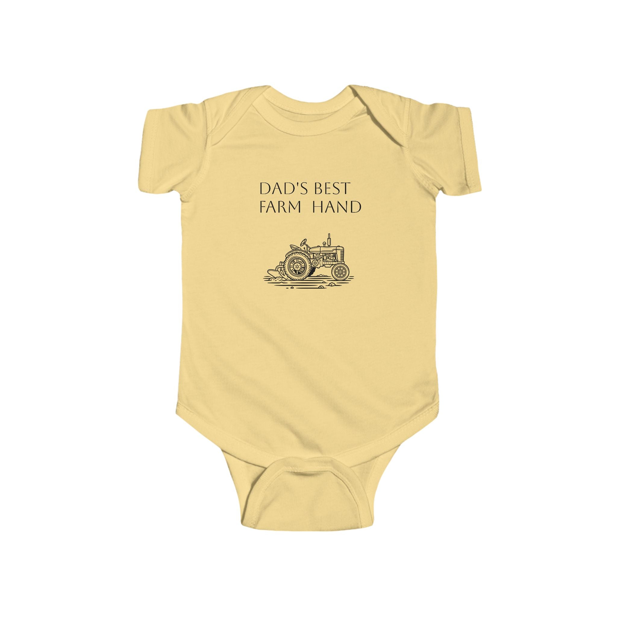 Baby Bodysuit – “Dad’s Best Farmhand” Vintage Tractor Infant Onesie