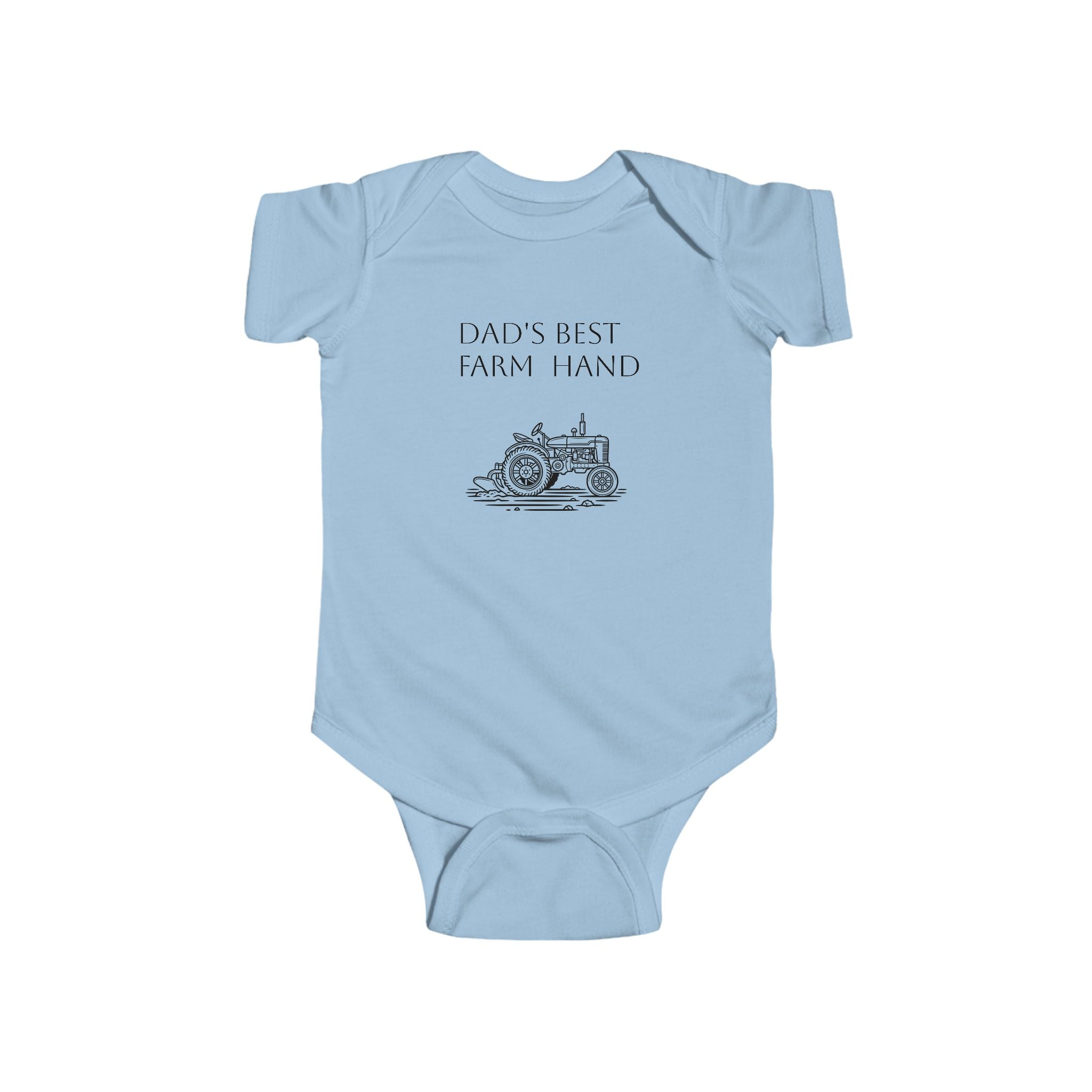 Baby Bodysuit – “Dad’s Best Farmhand” Vintage Tractor Infant Onesie