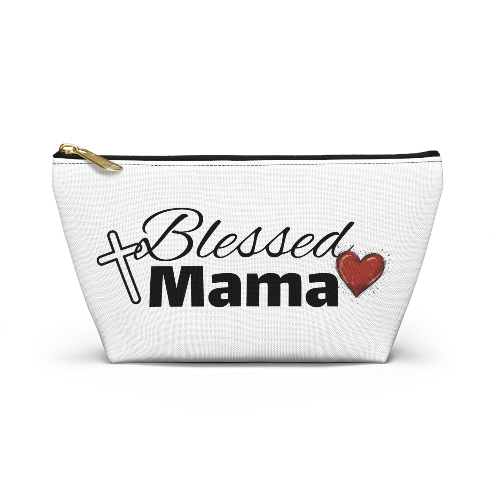 Blessed Mama Accessory Pouch — Religious Mom Gift Cosmetic Bag