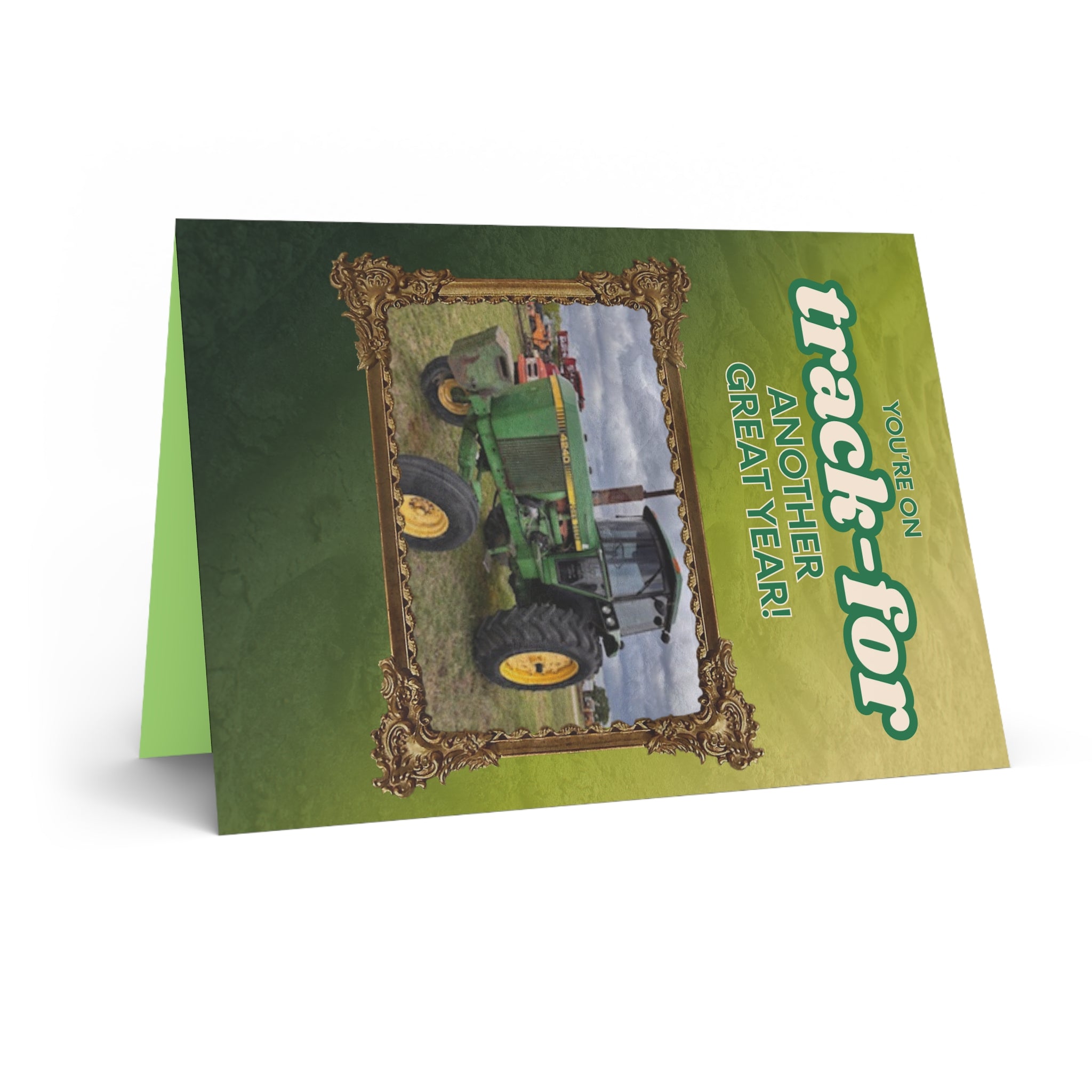 Birthday Card — 'On the right Trac-For...Funny Tractor Farm Greeting Card