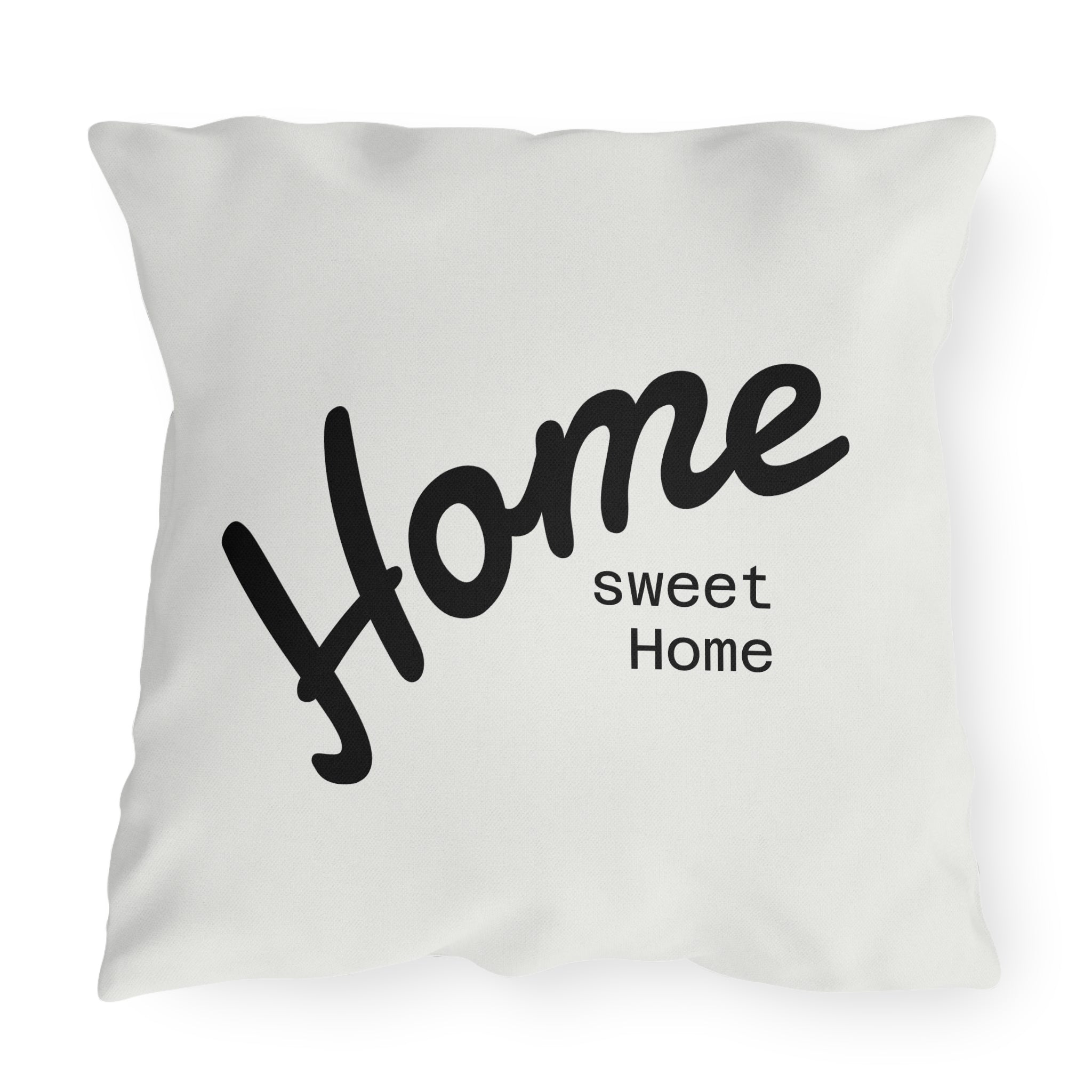 Outdoor Pillow — "Home Sweet Home" Monochrome Decorative Cushion for Porch & Patio