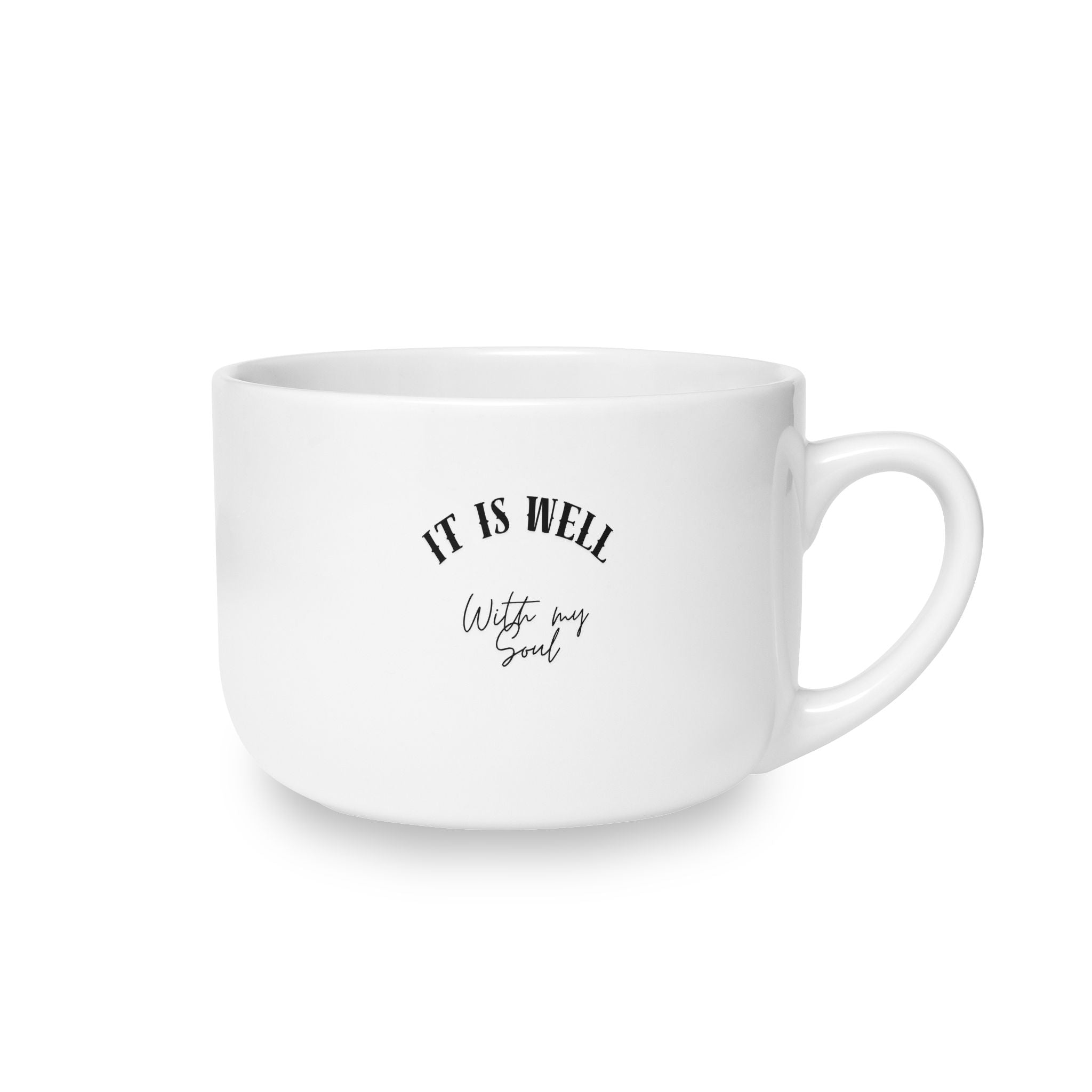 It Is Well Ceramic Latte Mug – 25oz Inspirational Coffee Cup