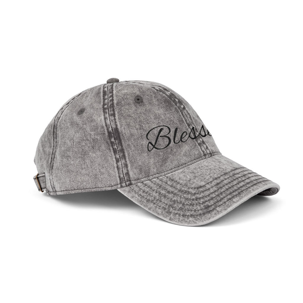 Blessed Embroidered Vintage Cap - Distressed Christian Baseball Hat