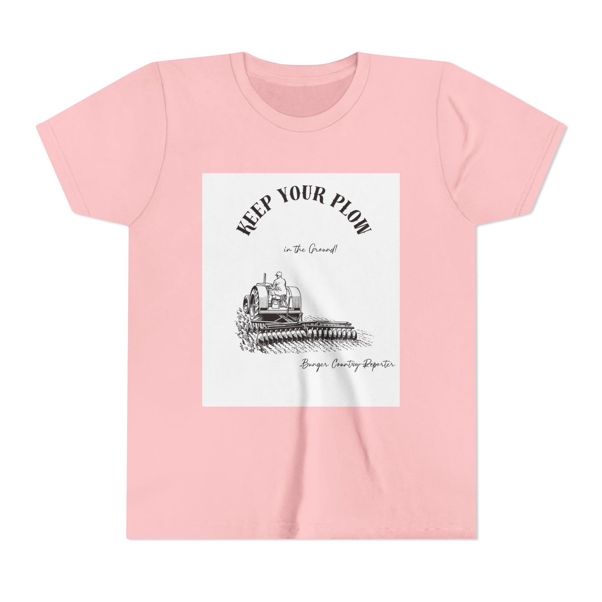 Youth Tee — "Keep Your Plow" Vintage Tractor Farming Shirt