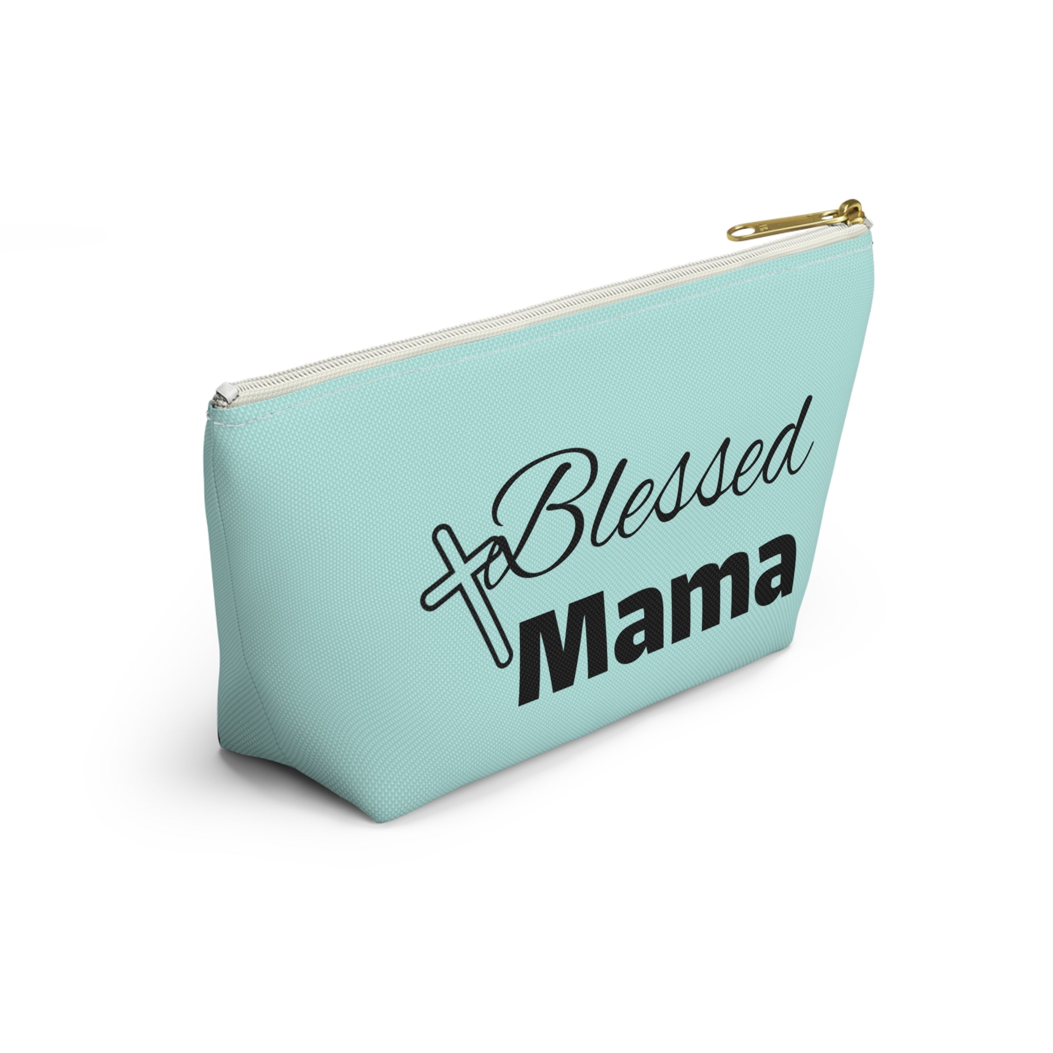 Blessed Mama Accessory Pouch — Religious Mom Gift Cosmetic Bag