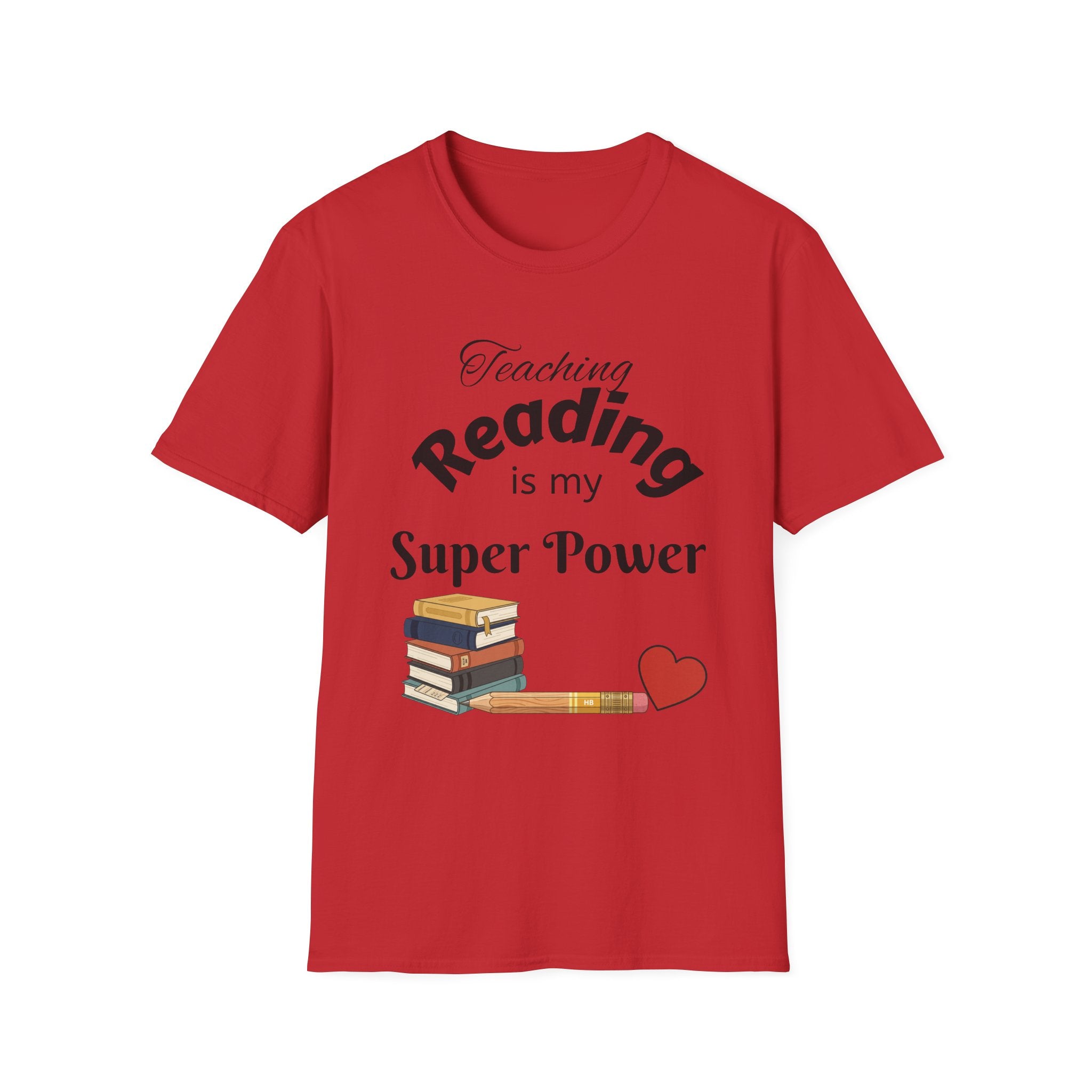 Reading Teacher T-Shirt — "Teaching Reading is My Super Power" Graphic Tee