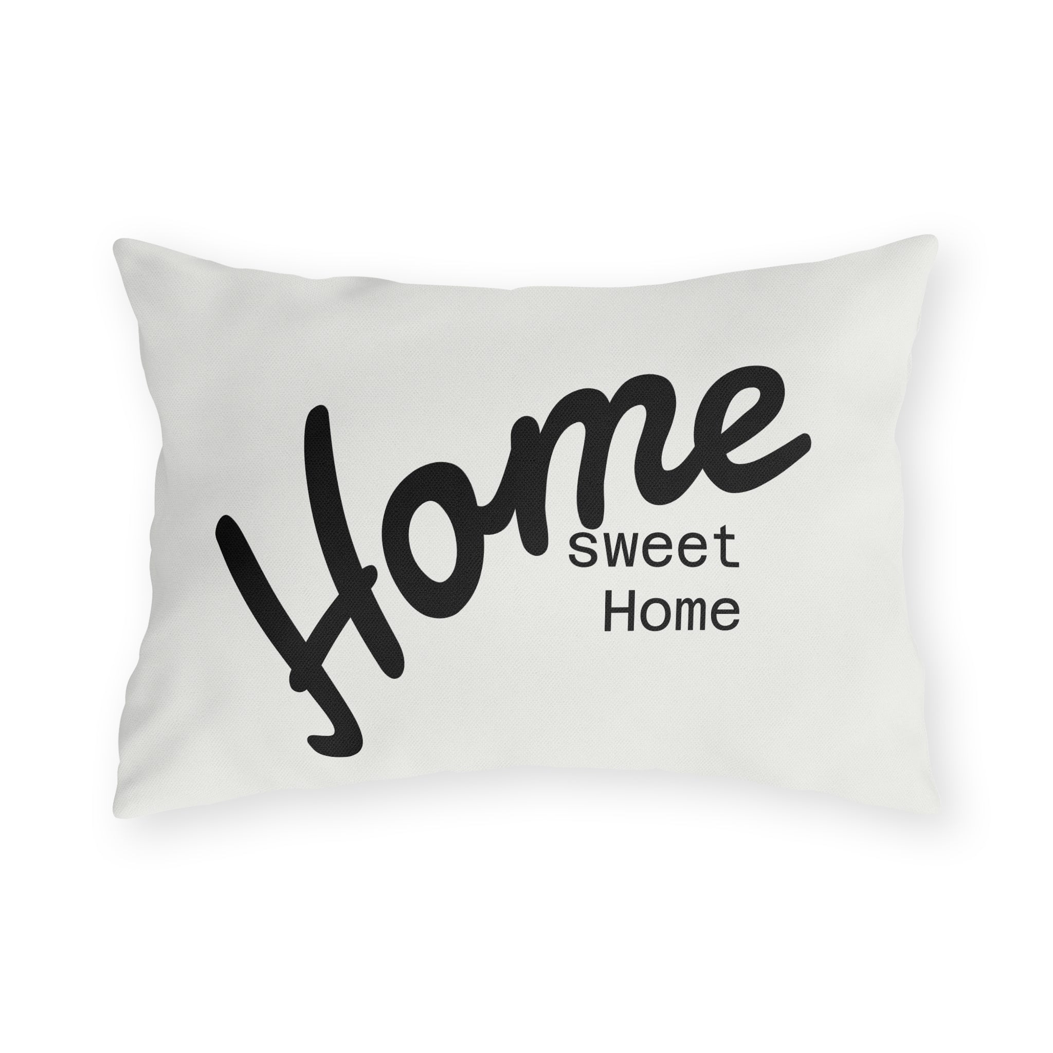 Outdoor Pillow — "Home Sweet Home" Monochrome Decorative Cushion for Porch & Patio