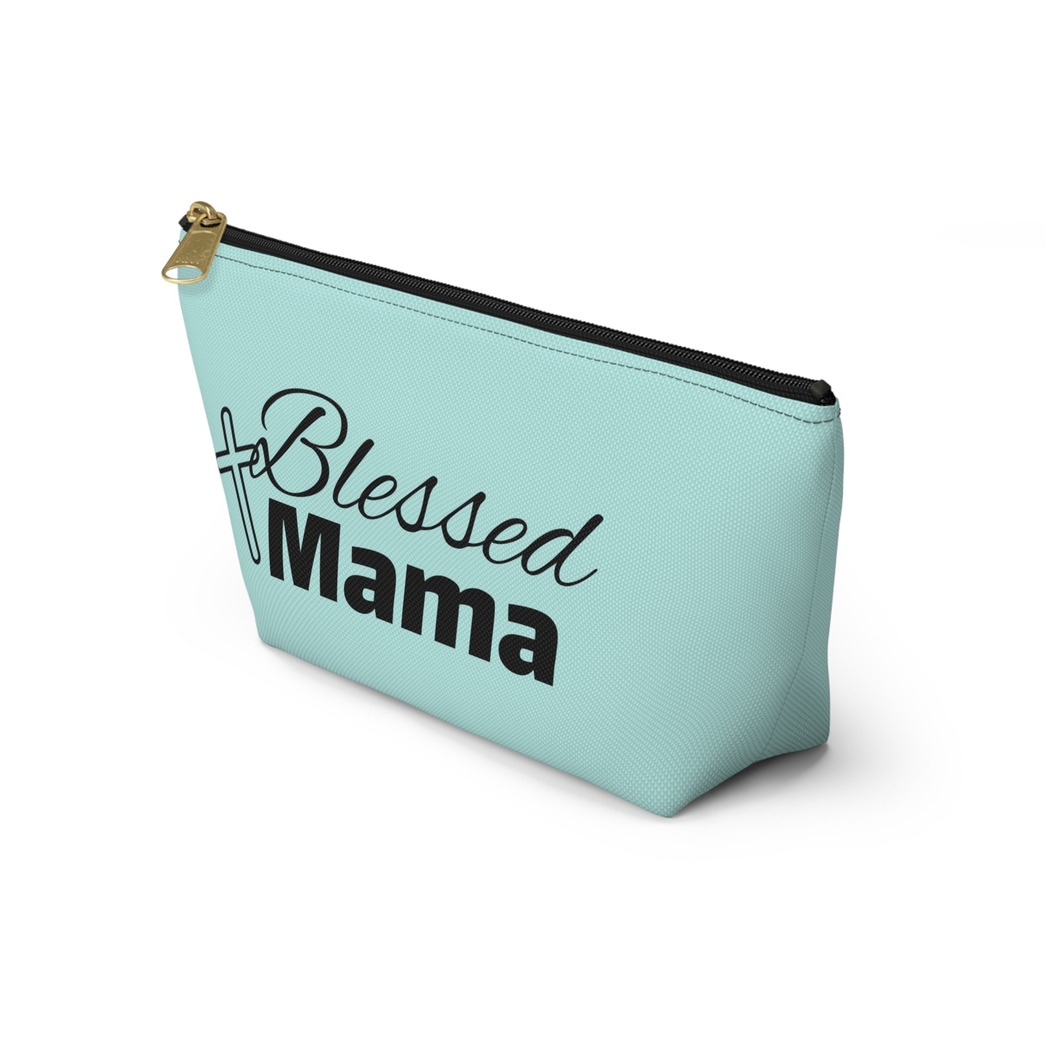 Blessed Mama Accessory Pouch — Religious Mom Gift Cosmetic Bag