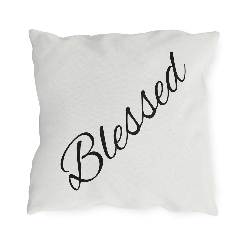 Outdoor Pillow — "Home Sweet Home" Monochrome Decorative Cushion for Porch & Patio