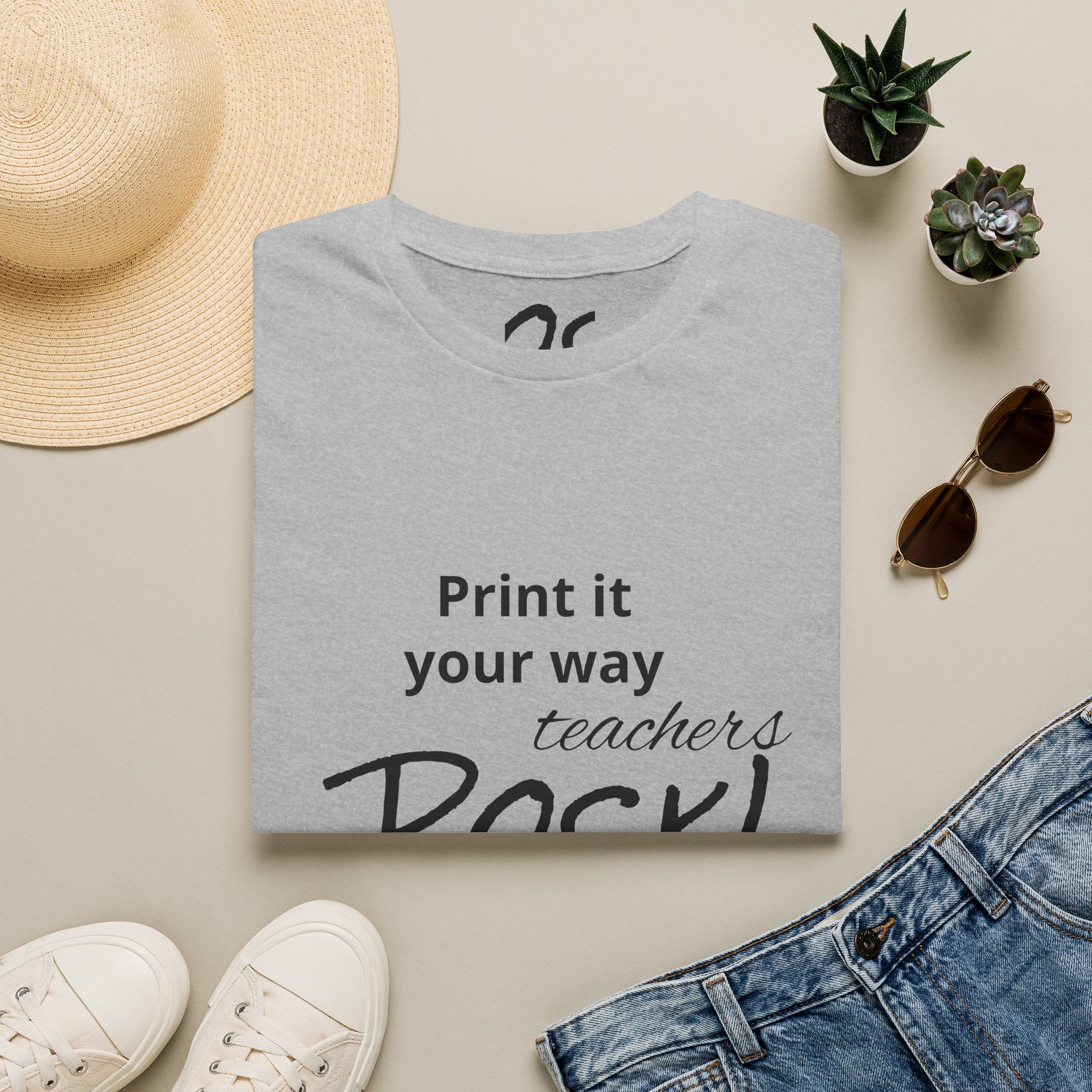 Teachers Rock! Tee — "Print it your way" Graphic Teacher Appreciation Shirt