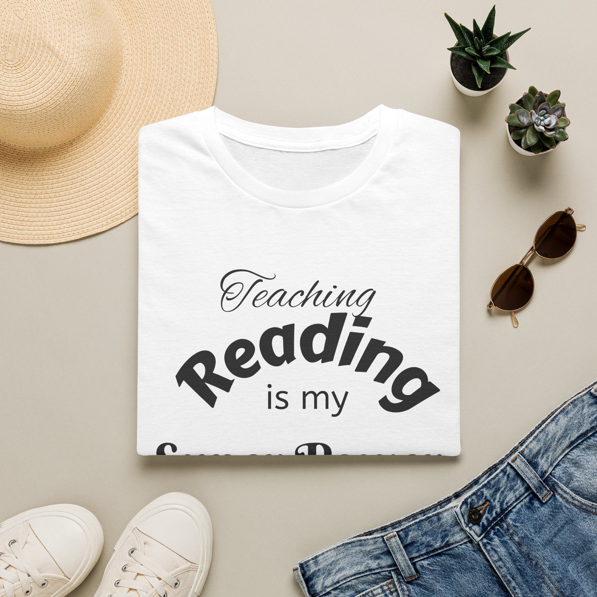 Reading Teacher T-Shirt — "Teaching Reading is My Super Power" Graphic Tee