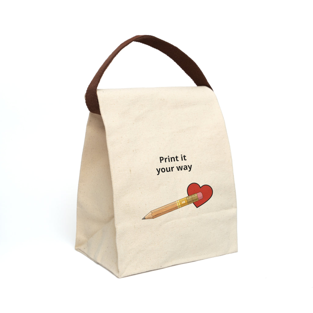 Canvas Reusable Insulated Lunch Tote with Strap
