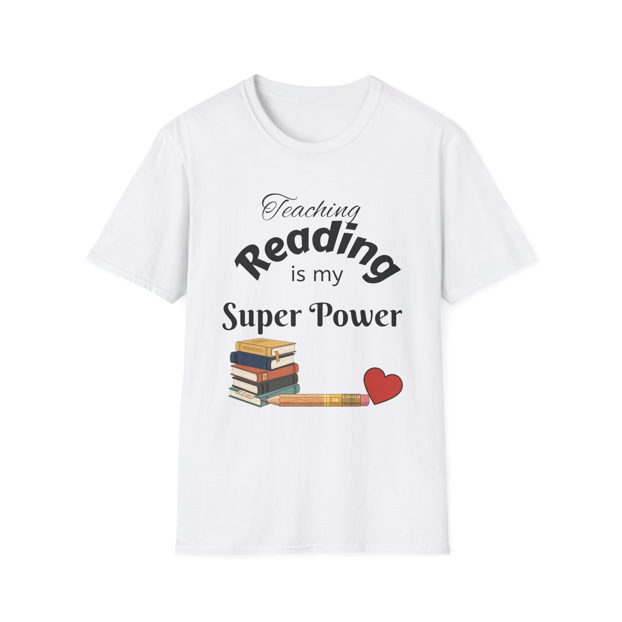 Reading Teacher T-Shirt — "Teaching Reading is My Super Power" Graphic Tee