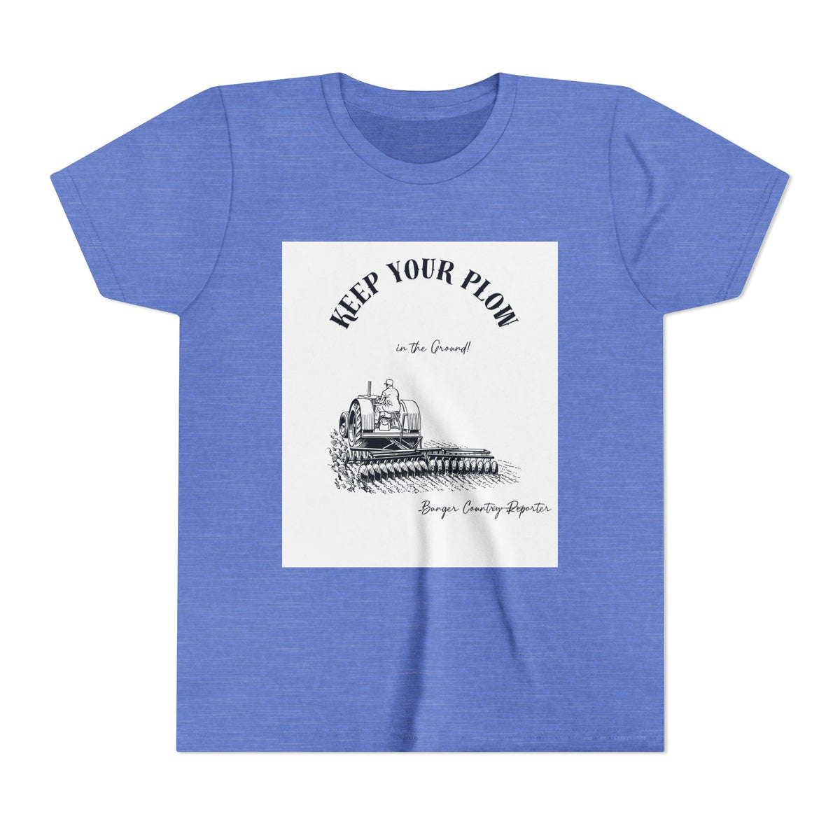 Youth Tee — "Keep Your Plow" Vintage Tractor Farming Shirt
