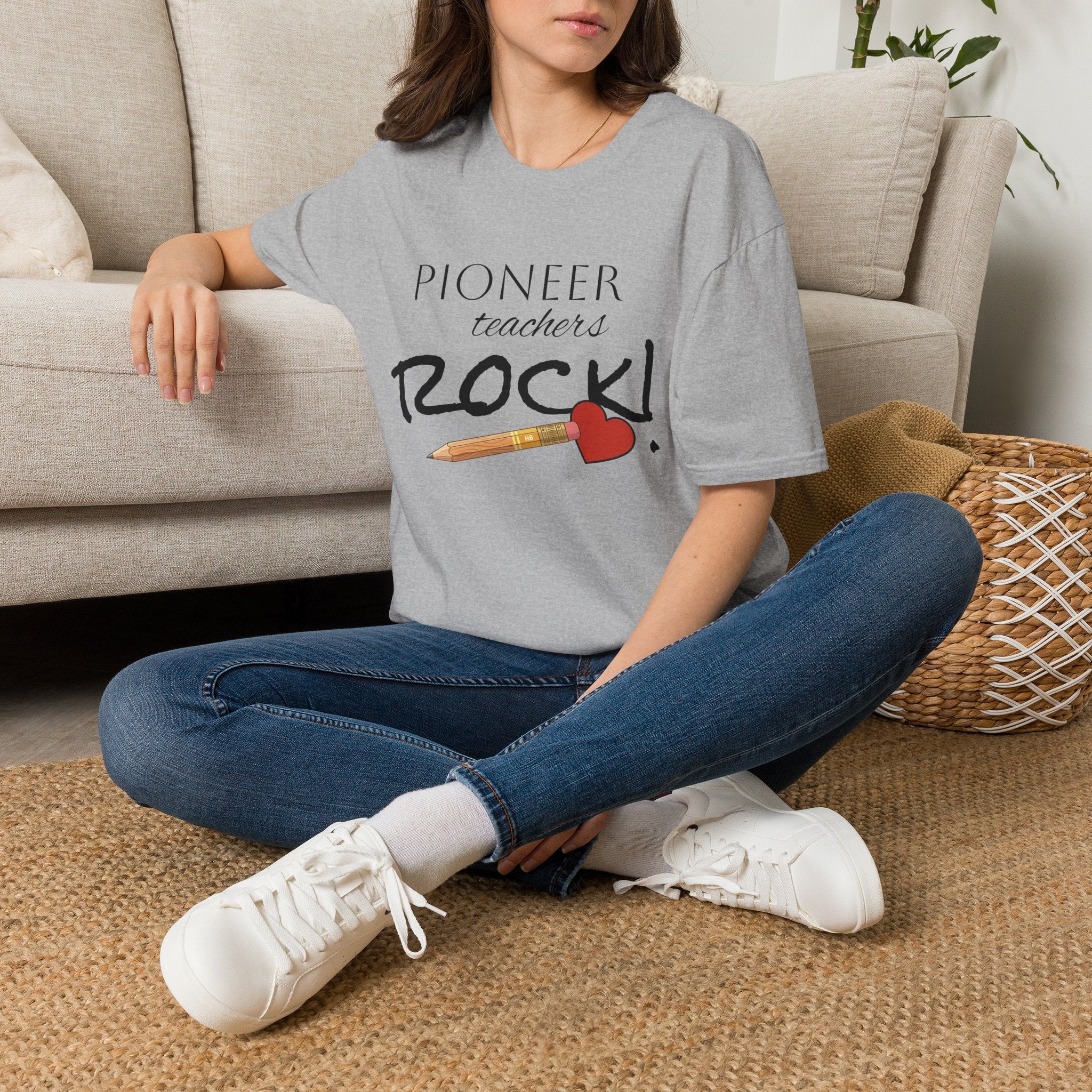 Pioneer Teachers Rock T-Shirt — Cute Pencil & Heart Teacher Appreciation Tee