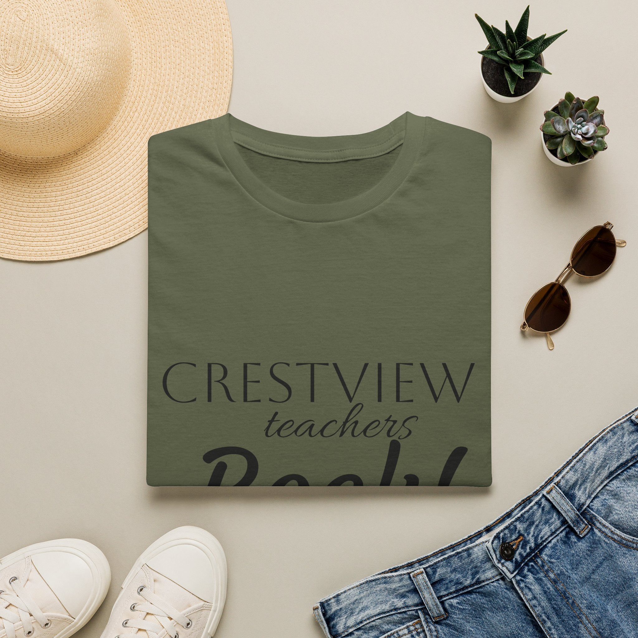 Teacher T‑Shirt — “Crestview Teachers Rock” School Staff Appreciation Tee