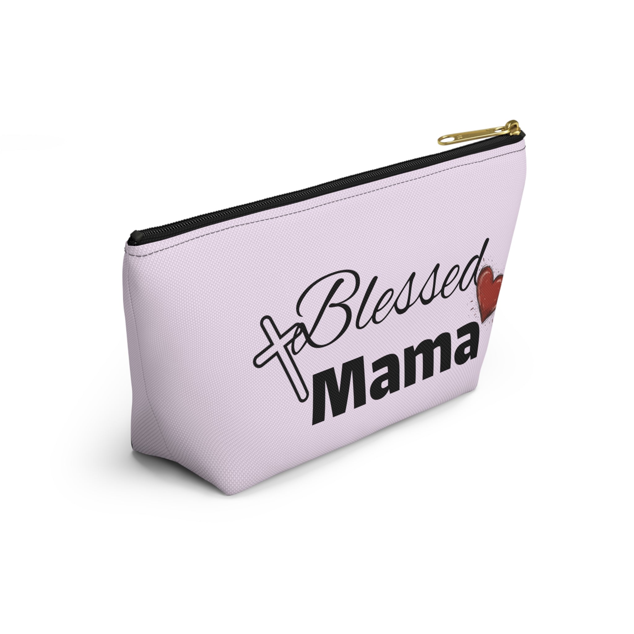 Blessed Mama Accessory Pouch — Religious Mom Gift Cosmetic Bag