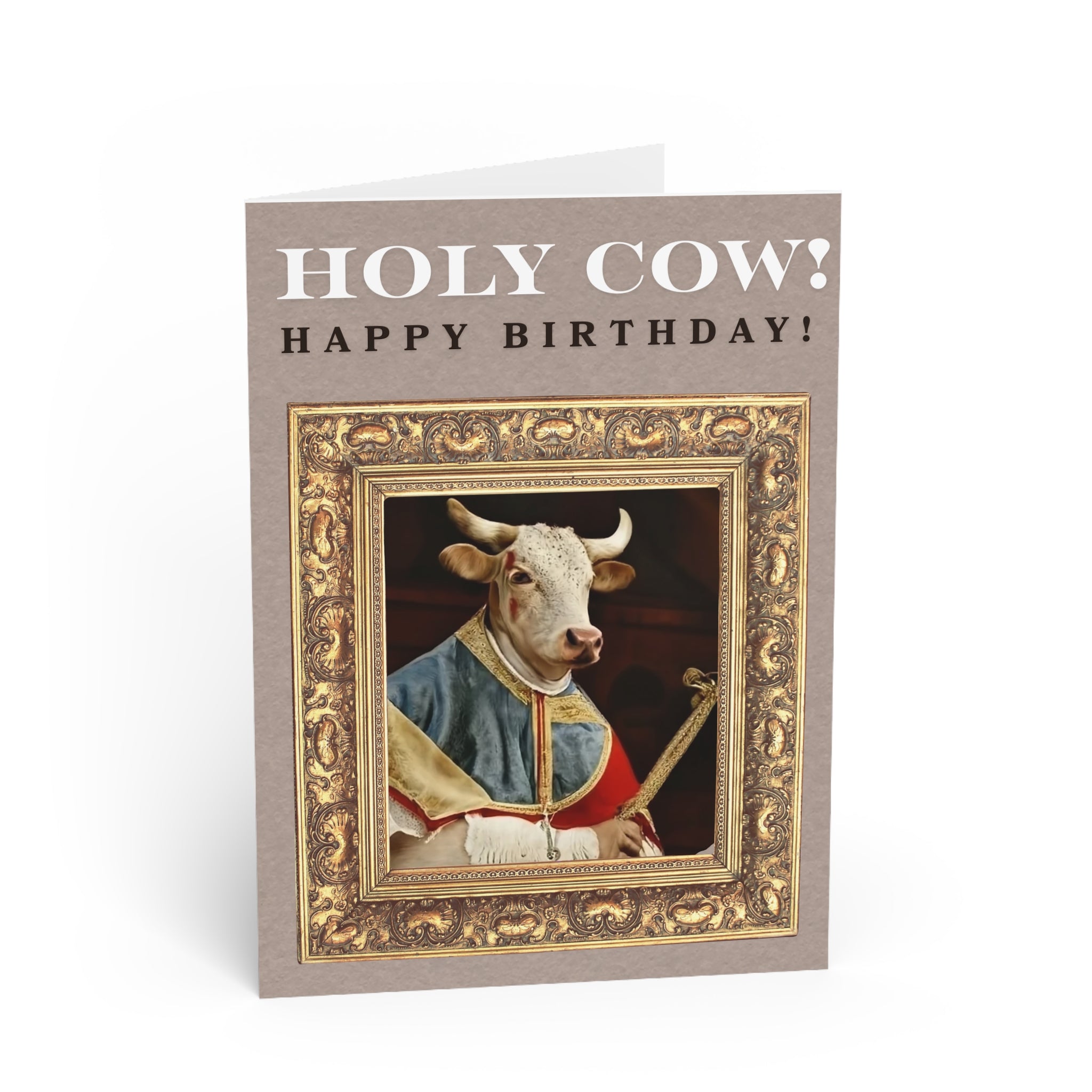 Birthday Card — 'Holy Cow Happy Birthday!' Funny Farm Greeting Card