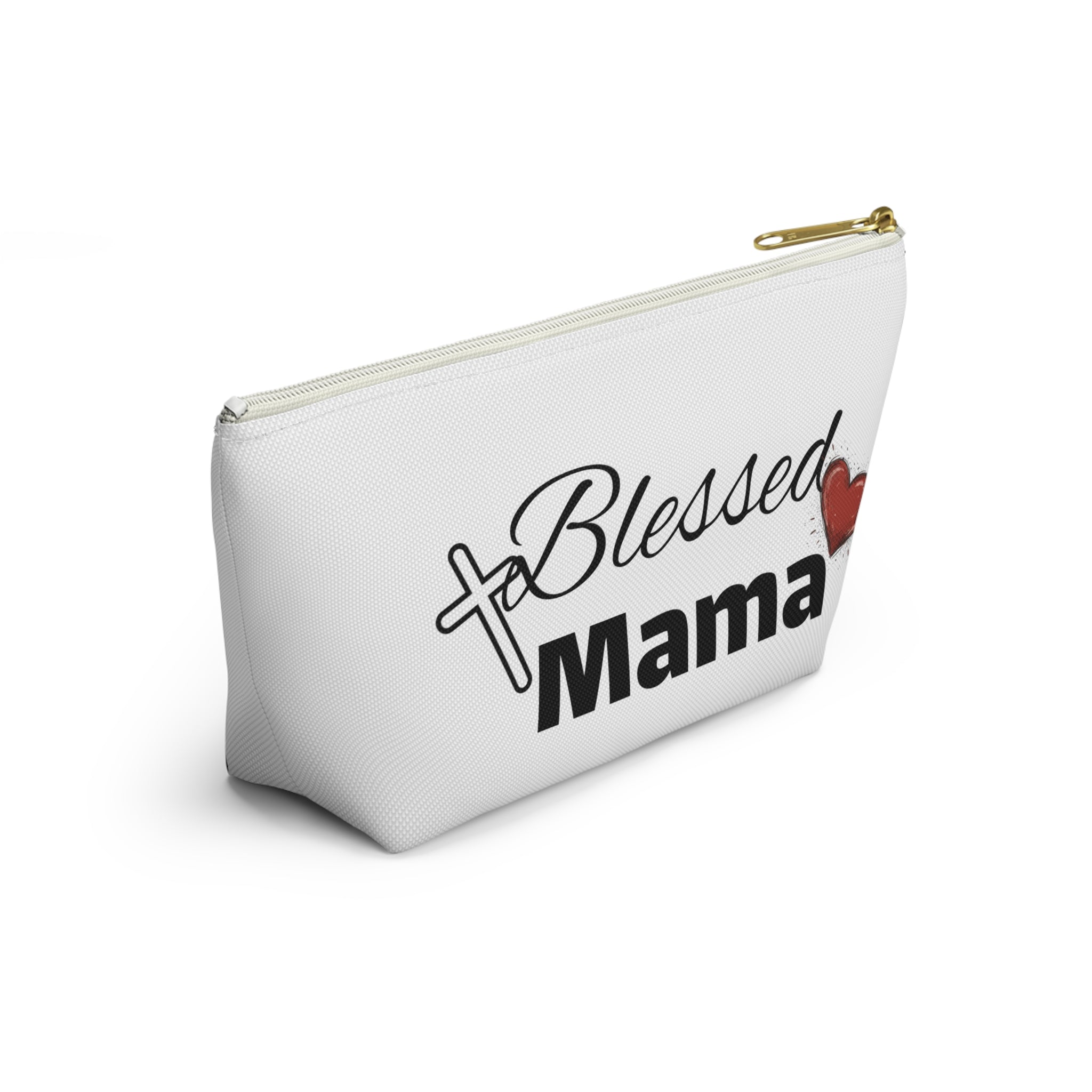 Blessed Mama Accessory Pouch — Religious Mom Gift Cosmetic Bag