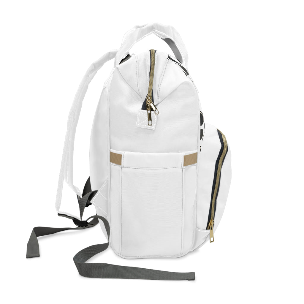 Cow Print Diaper Backpack — Multifunctional Baby Bag with Changing Compartments