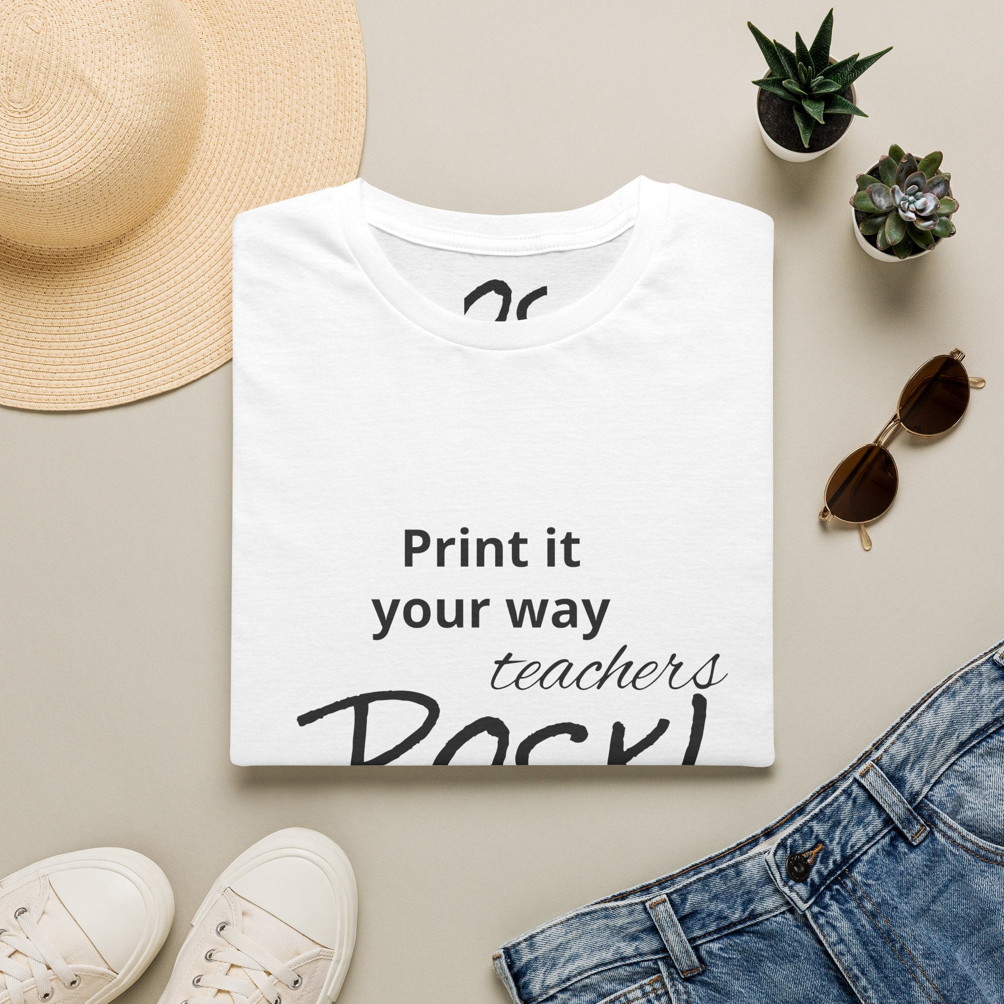 Teachers Rock! Tee — "Print it your way" Graphic Teacher Appreciation Shirt
