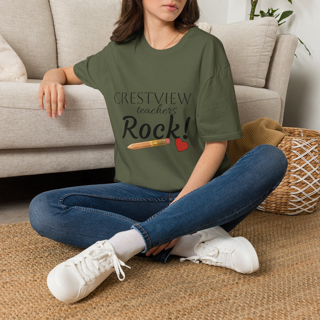 Teacher T‑Shirt — “Crestview Teachers Rock” School Staff Appreciation Tee
