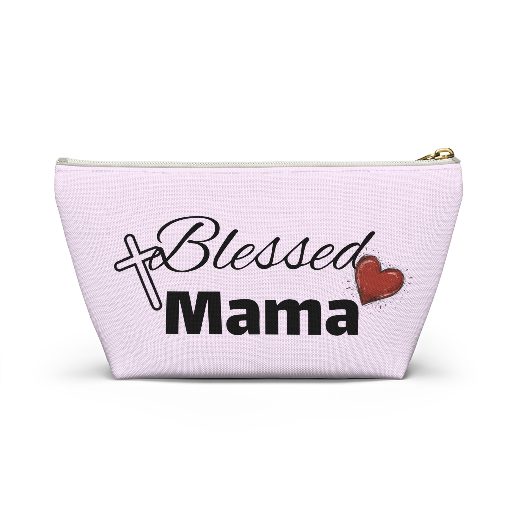 Blessed Mama Accessory Pouch — Religious Mom Gift Cosmetic Bag